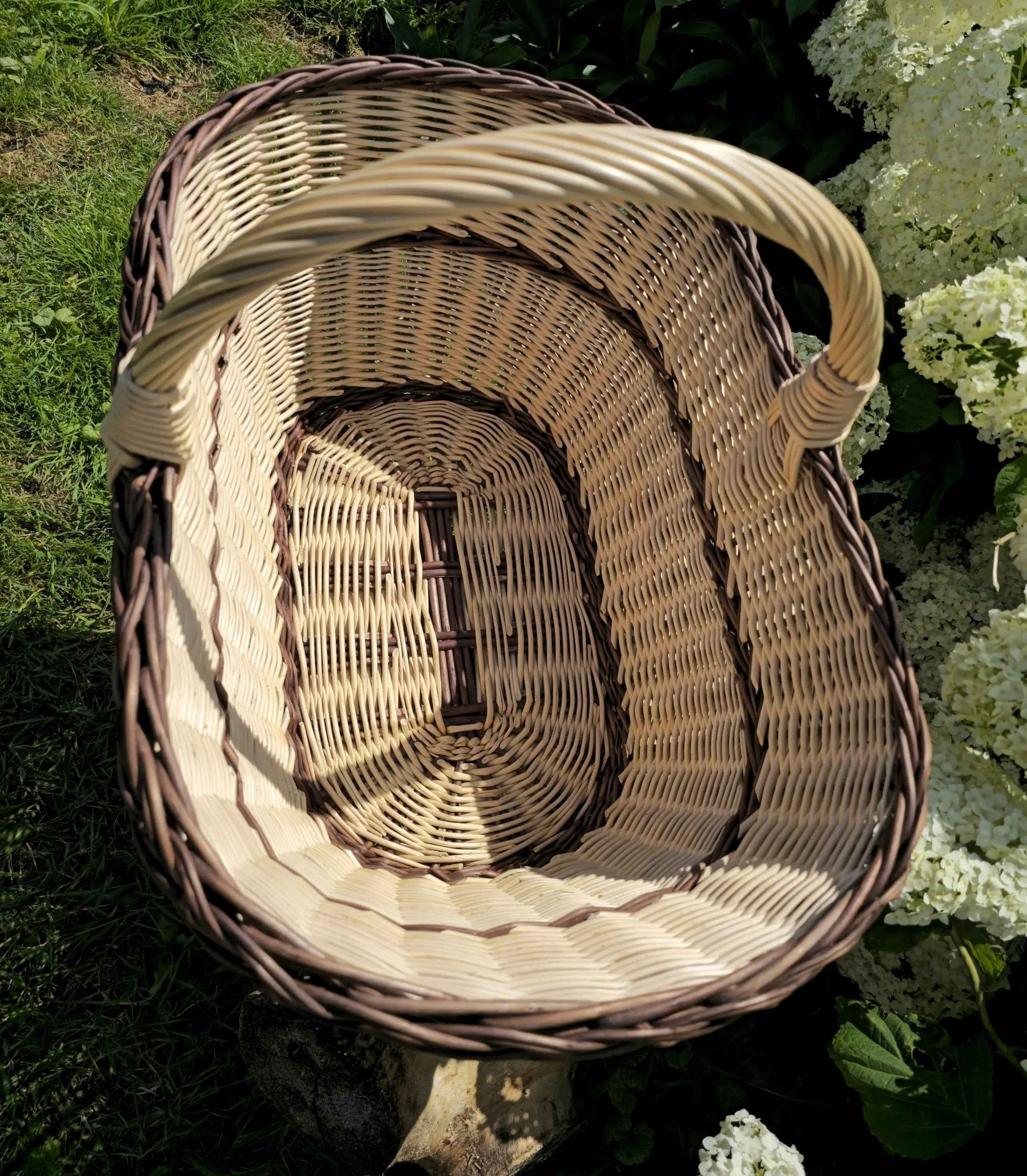 Didelė pikniko pintinė su rankena — daiktų pintinė, 9 nuotrauka