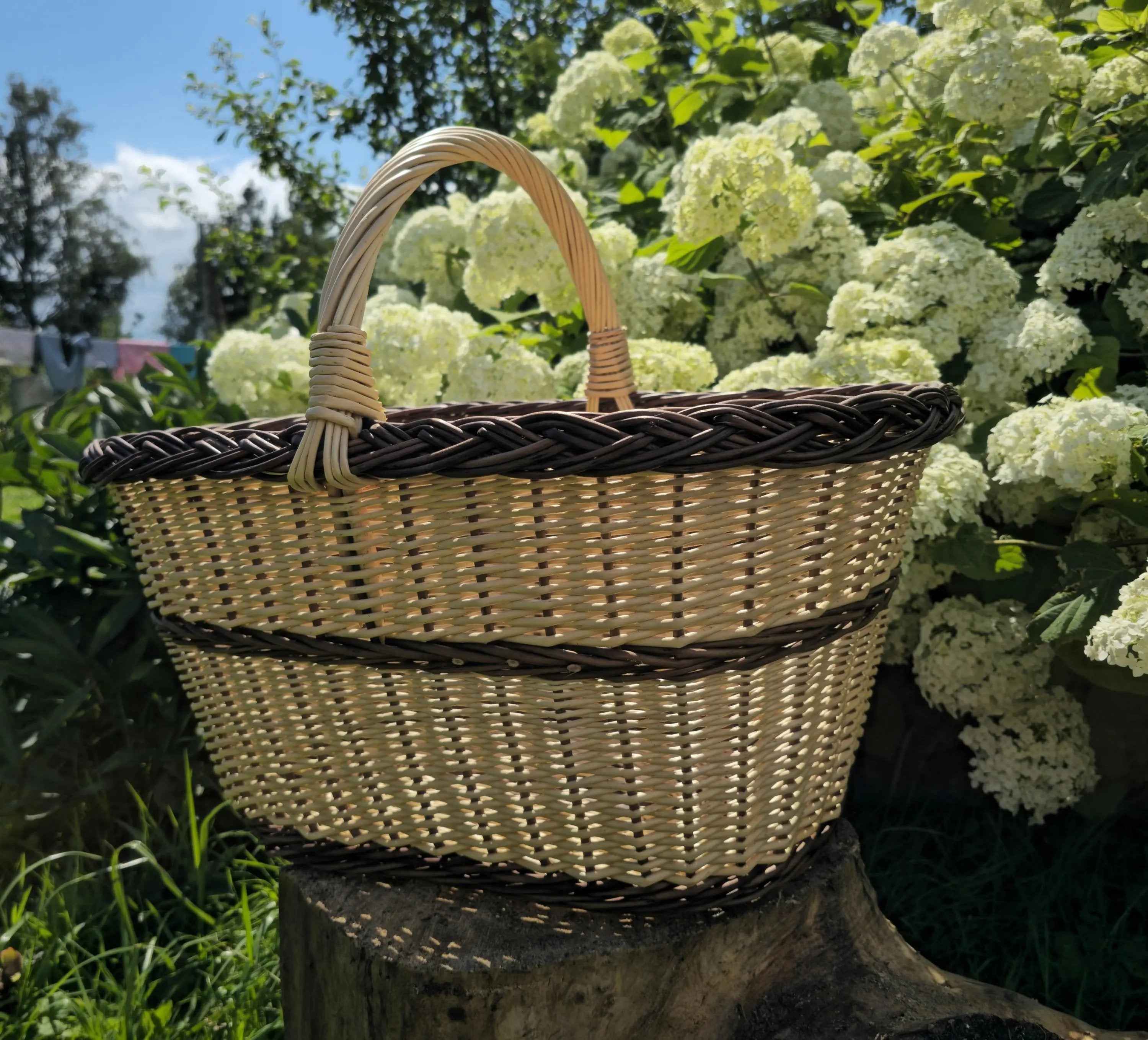 Didelė pikniko pintinė su rankena — daiktų pintinė, 11 nuotrauka
