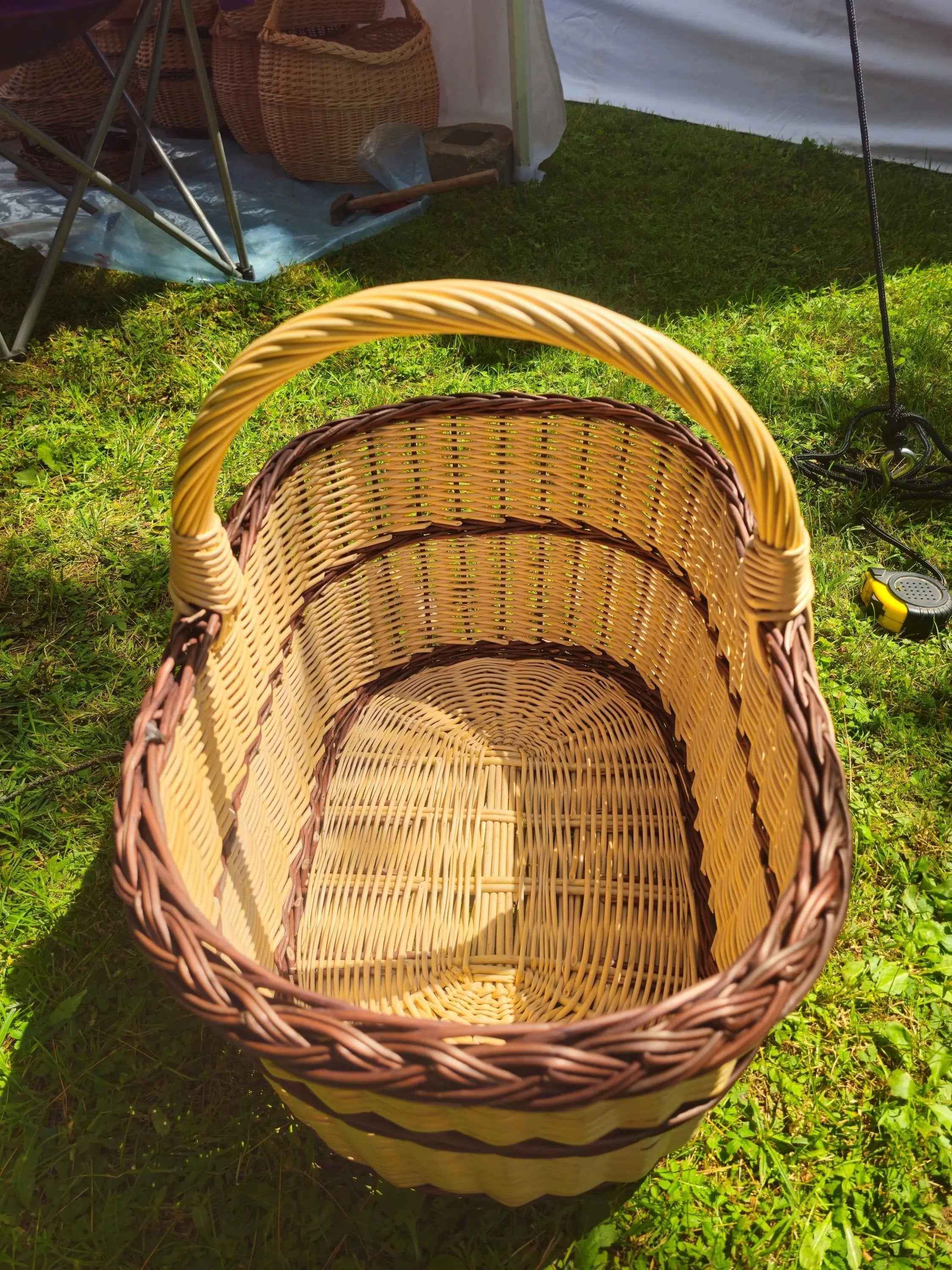 Didelė pikniko pintinė su rankena — daiktų pintinė, 13 nuotrauka