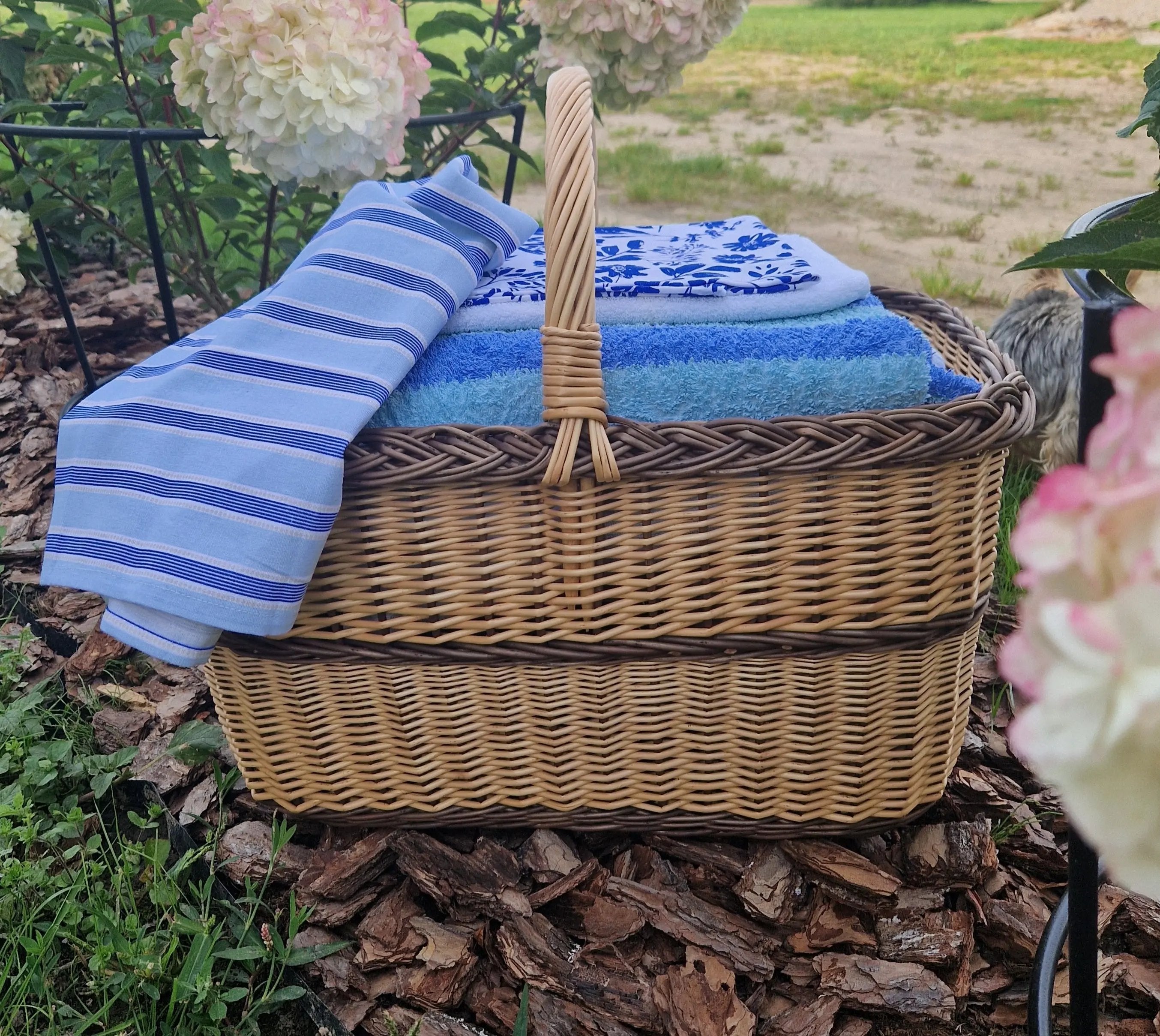 Large Wicker Basket – Handwoven Rectangular Storage Basket with Handle - NaturelyWoven