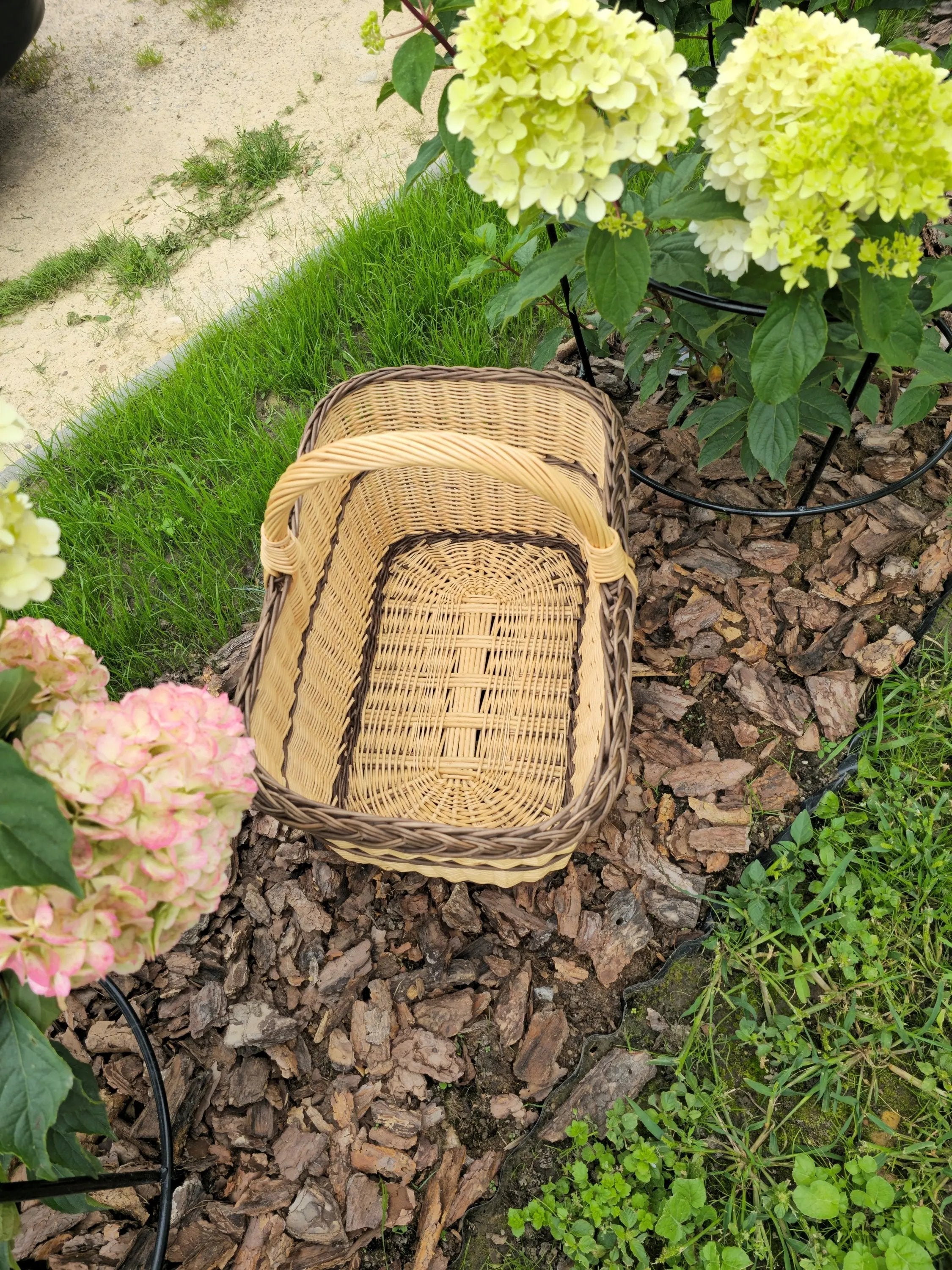 Large Wicker Basket – Handwoven Rectangular Storage Basket with Handle - NaturelyWoven