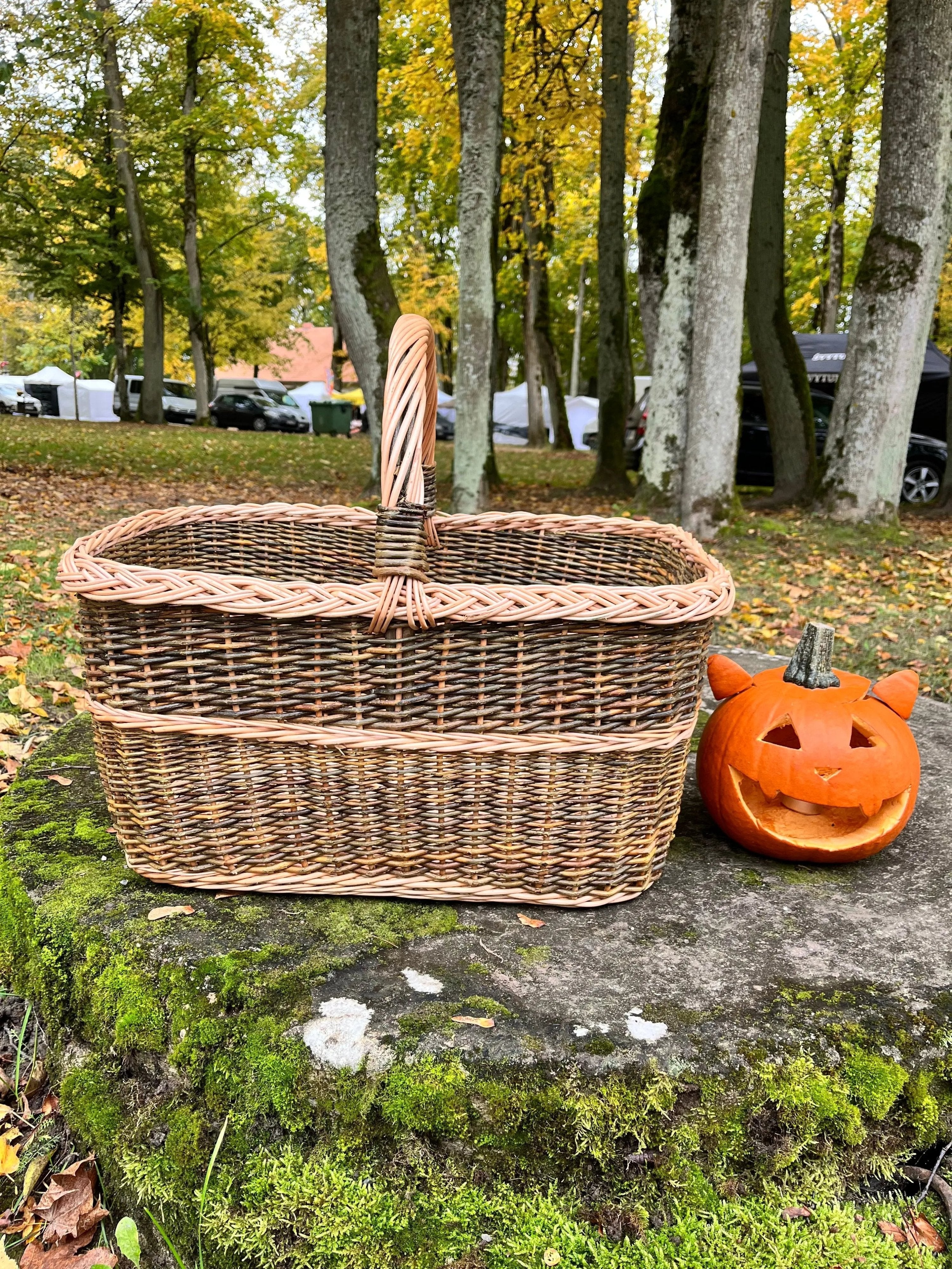 Large Wicker Basket – Handwoven Rectangular Storage Basket with Handle - NaturelyWoven