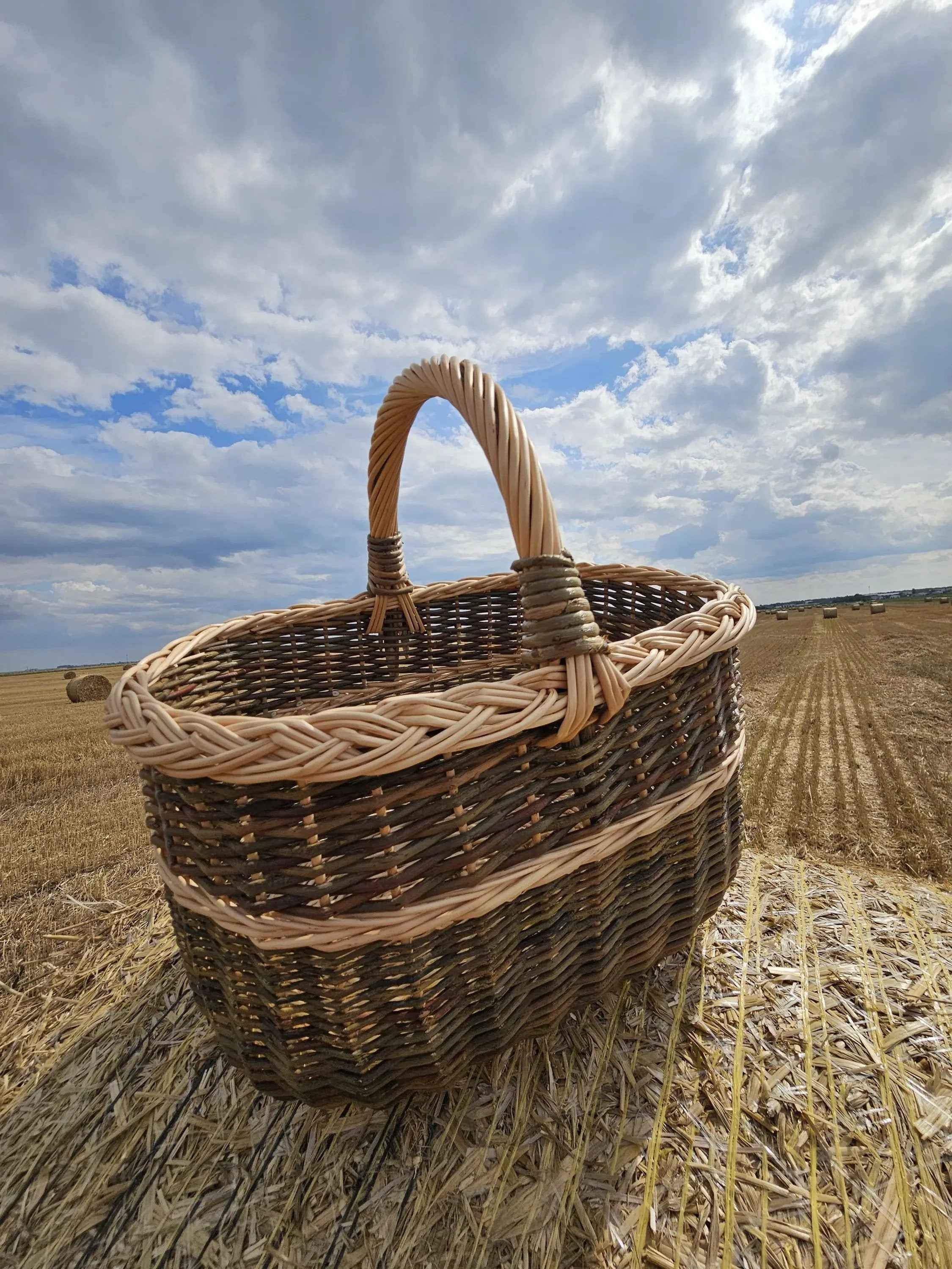 Didelė pirkinių pintinė — vytelių pintinė, 6 nuotrauka