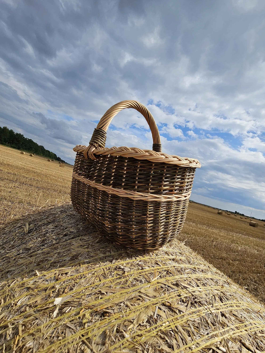 Didelė pirkinių pintinė — vytelių pintinė, 9 nuotrauka