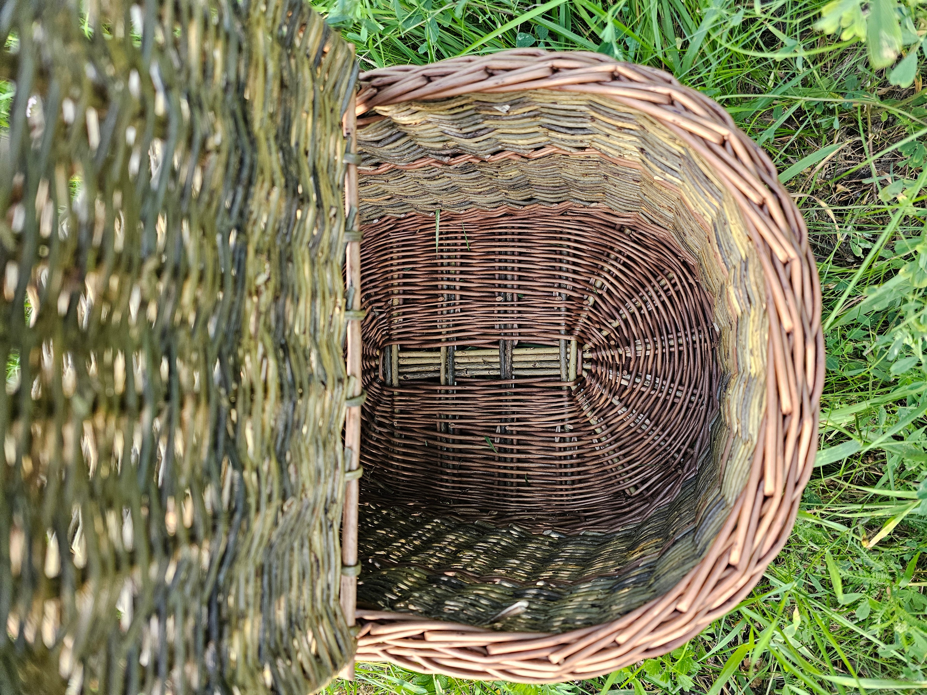 Didelė pikniko pintinė iš nežievintos vytelės — pikniko pintinė, 9 nuotrauka