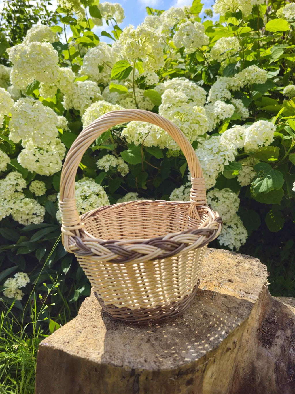 Mini sandėliavimo pintinė, Auksinė / ruda — rankų darbo daiktų pintinė