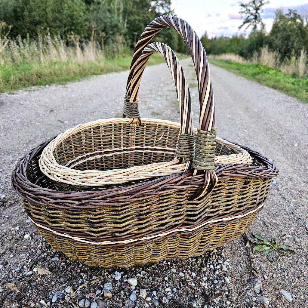 Set of 2 Nesting Wicker Baskets — handmade wicker basket from Lithuanian willow