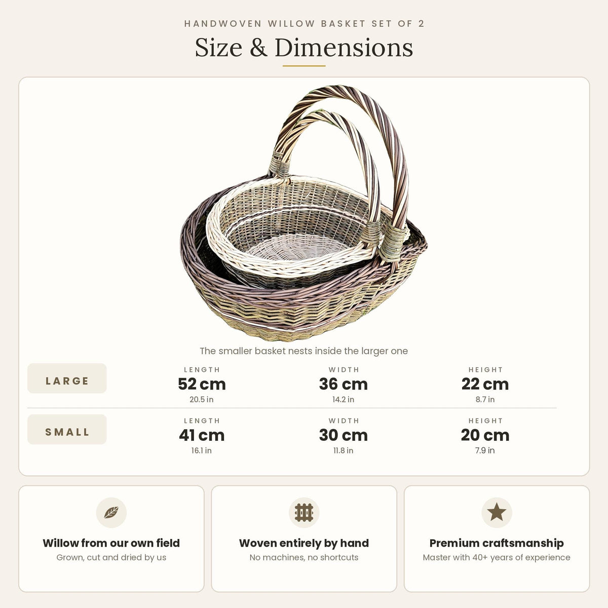 Set of 2 Nesting Wicker Baskets — wicker basket, view 5