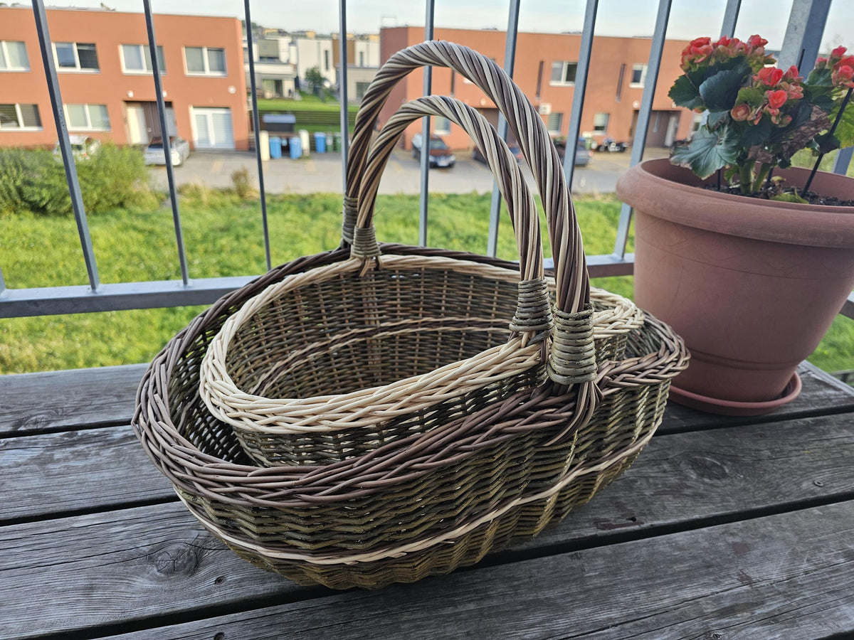 Set of 2 Nesting Wicker Baskets — wicker basket, view 20