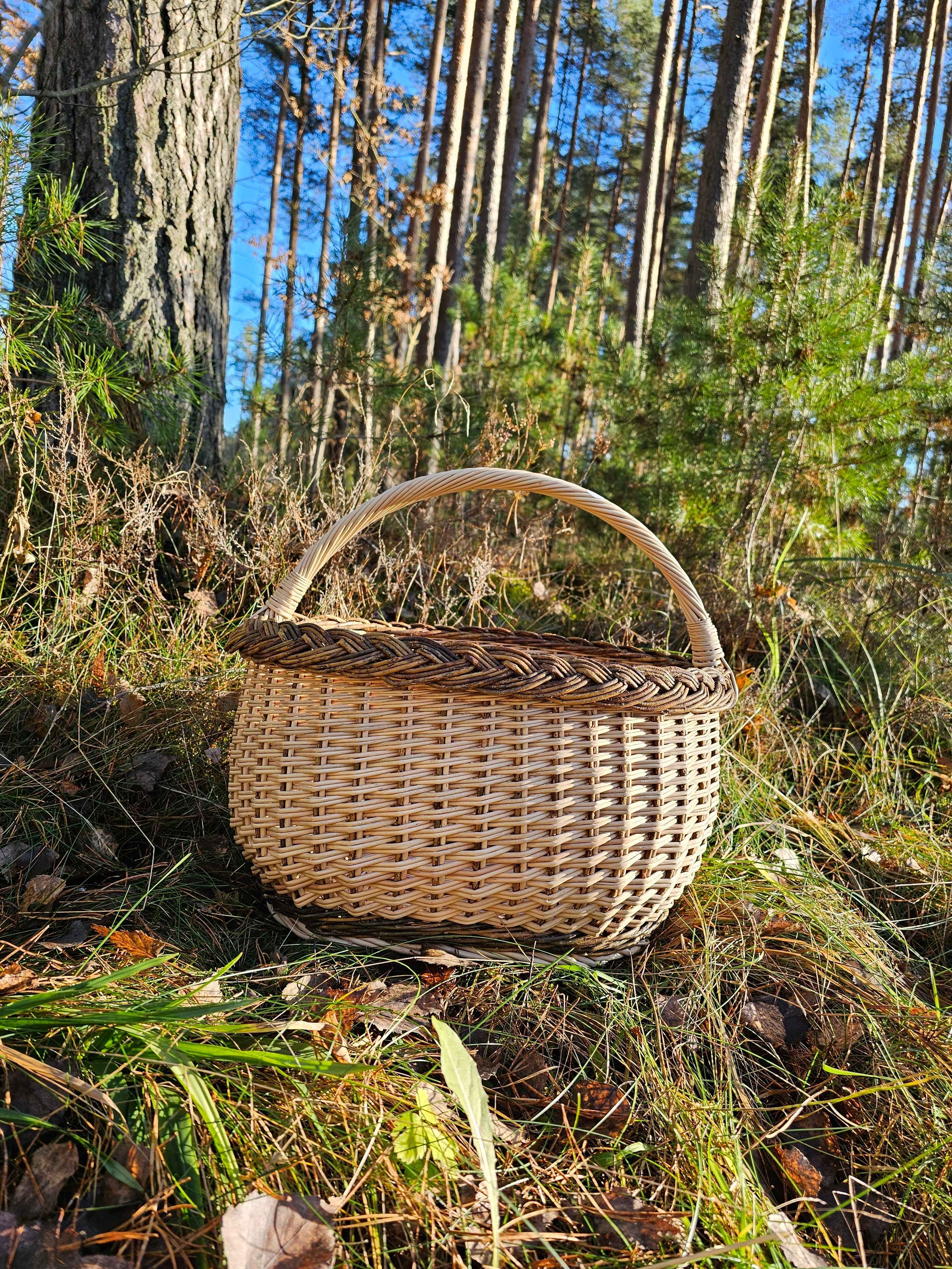 Sodo pintinė su pinta juosta — vytelių pintinė, 5 nuotrauka