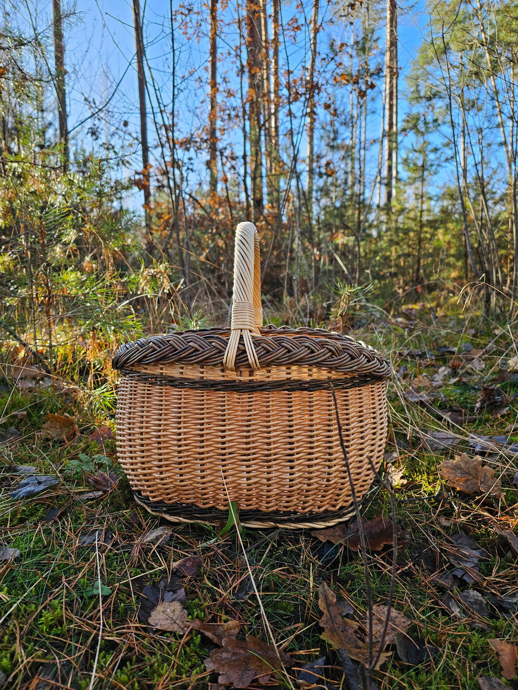 Turgaus pintinė su ažūriniu pynimu — vytelių pintinė, 10 nuotrauka
