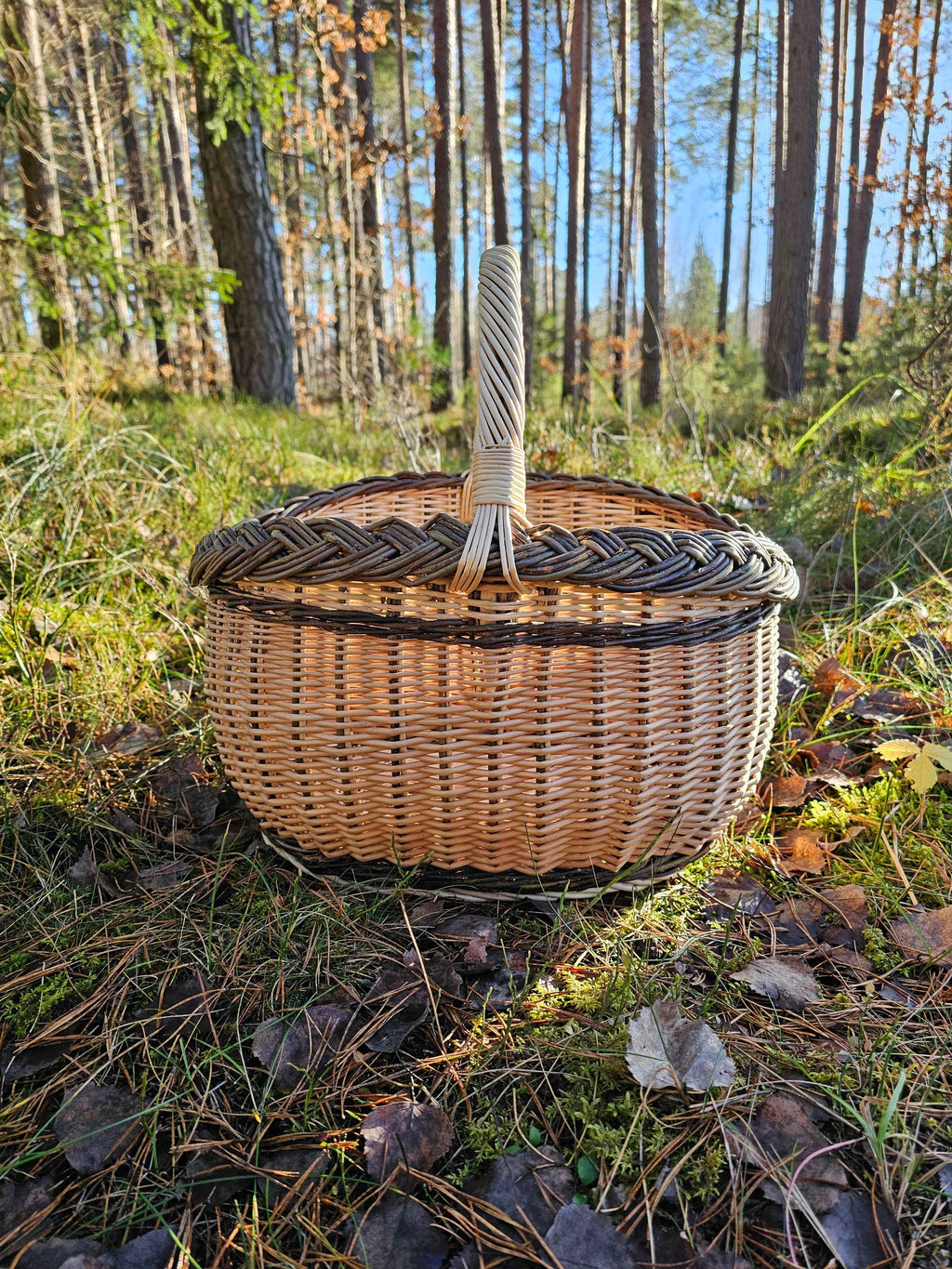 Turgaus pintinė su ažūriniu pynimu — vytelių pintinė, 14 nuotrauka