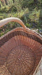 Large Wicker Gathering Basket — product video