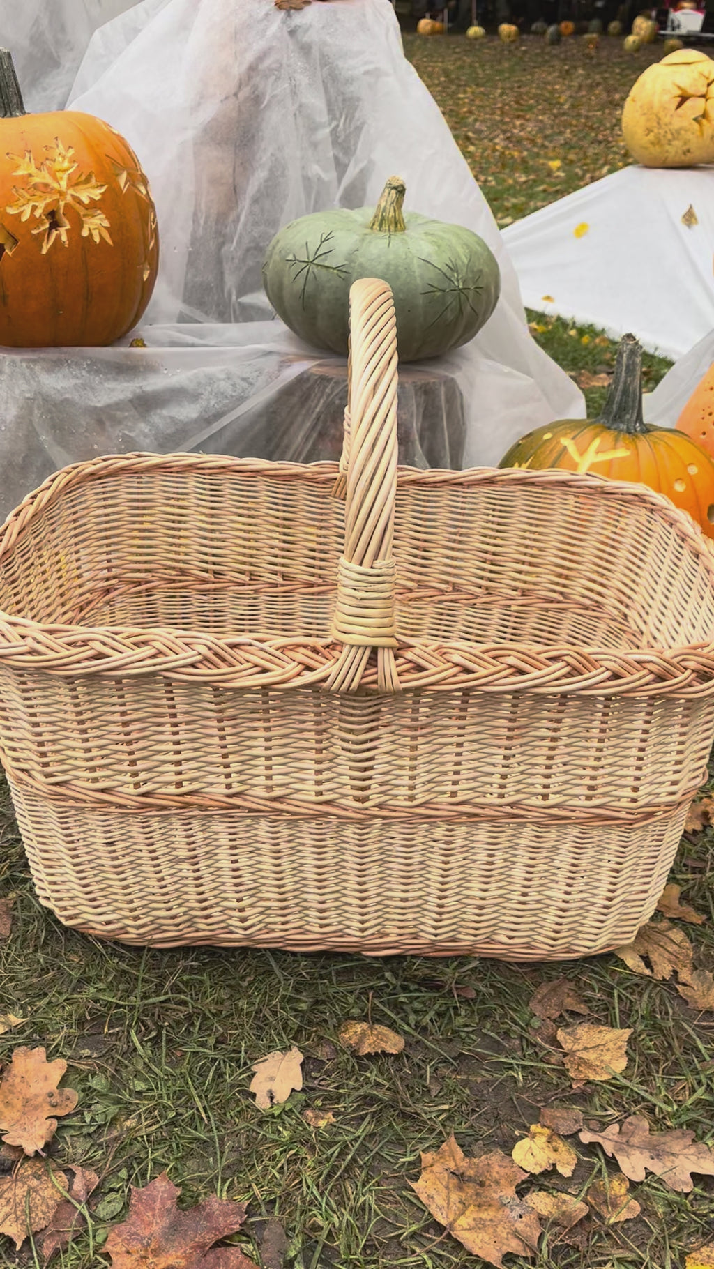 Large Blanket Basket with Handle