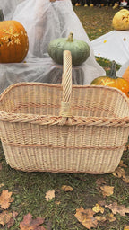 Large Blanket Basket with Handle