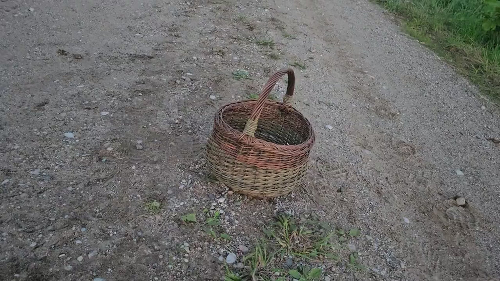 Round Willow Mushroom Basket — product video