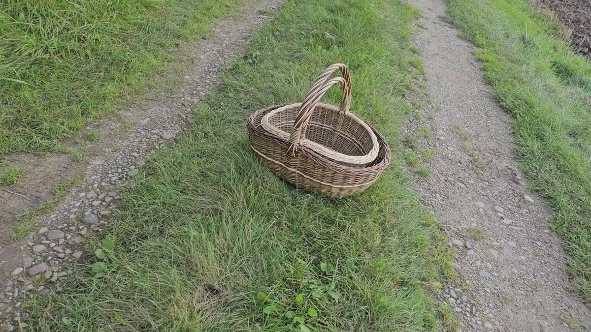 Set of 2 Nesting Wicker Baskets — product video