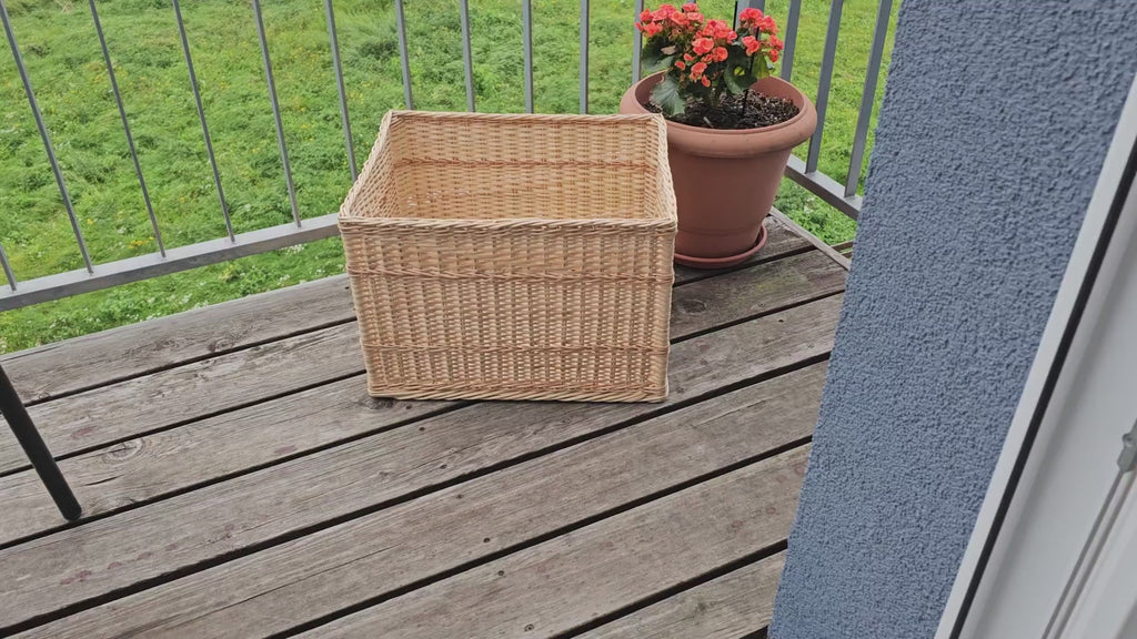 Rectangular Willow Storage Basket — product video