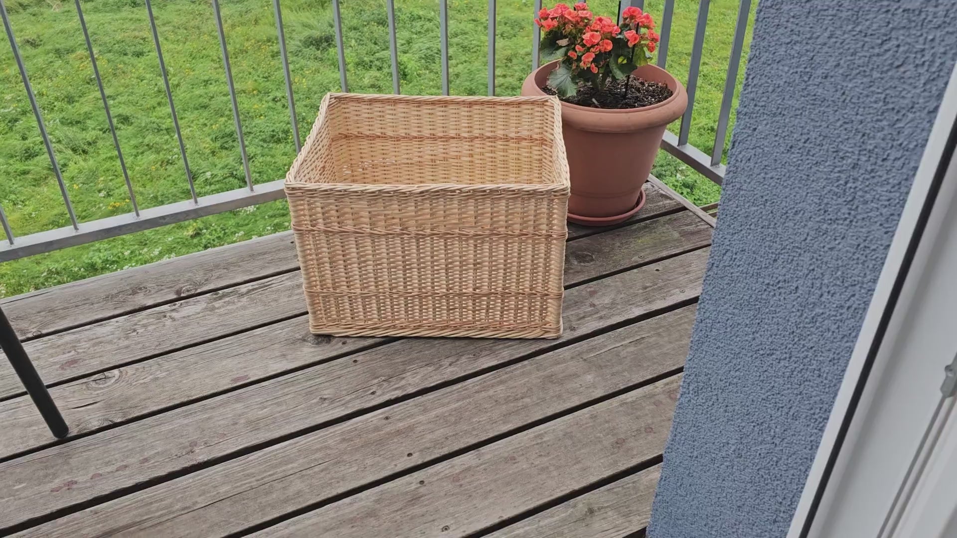 Rectangular Willow Storage Basket — product video