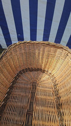 Extra didelė pintinė – rankomis austas gluosnio laikymo krepšys su rankena