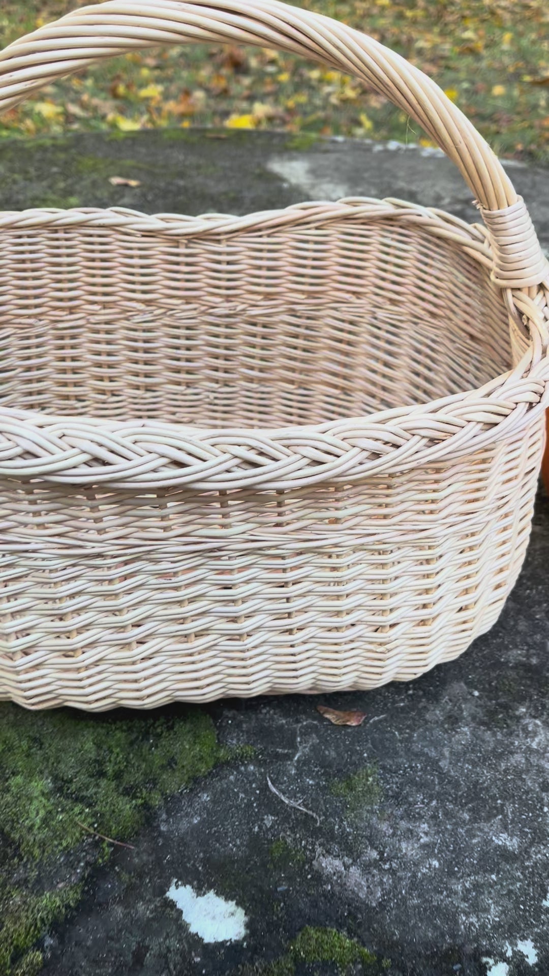 Kaimiškas dekoratyvinis pinti krepšelis