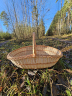 Ypač didelė pintinė su rausvu apvadu — vytelių pintinė, 8 nuotrauka