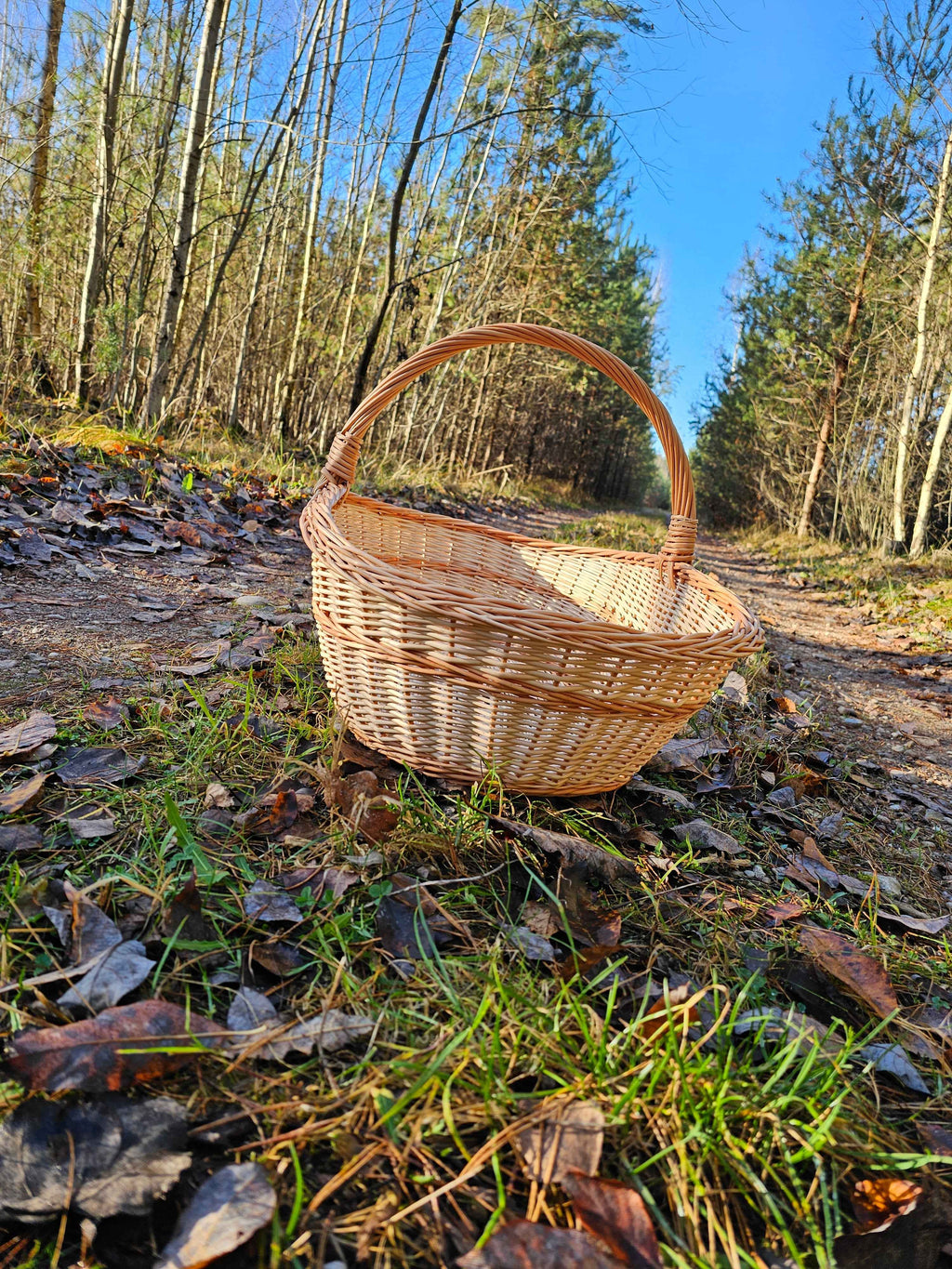 Ypač didelė pintinė su rausvu apvadu — vytelių pintinė, 11 nuotrauka