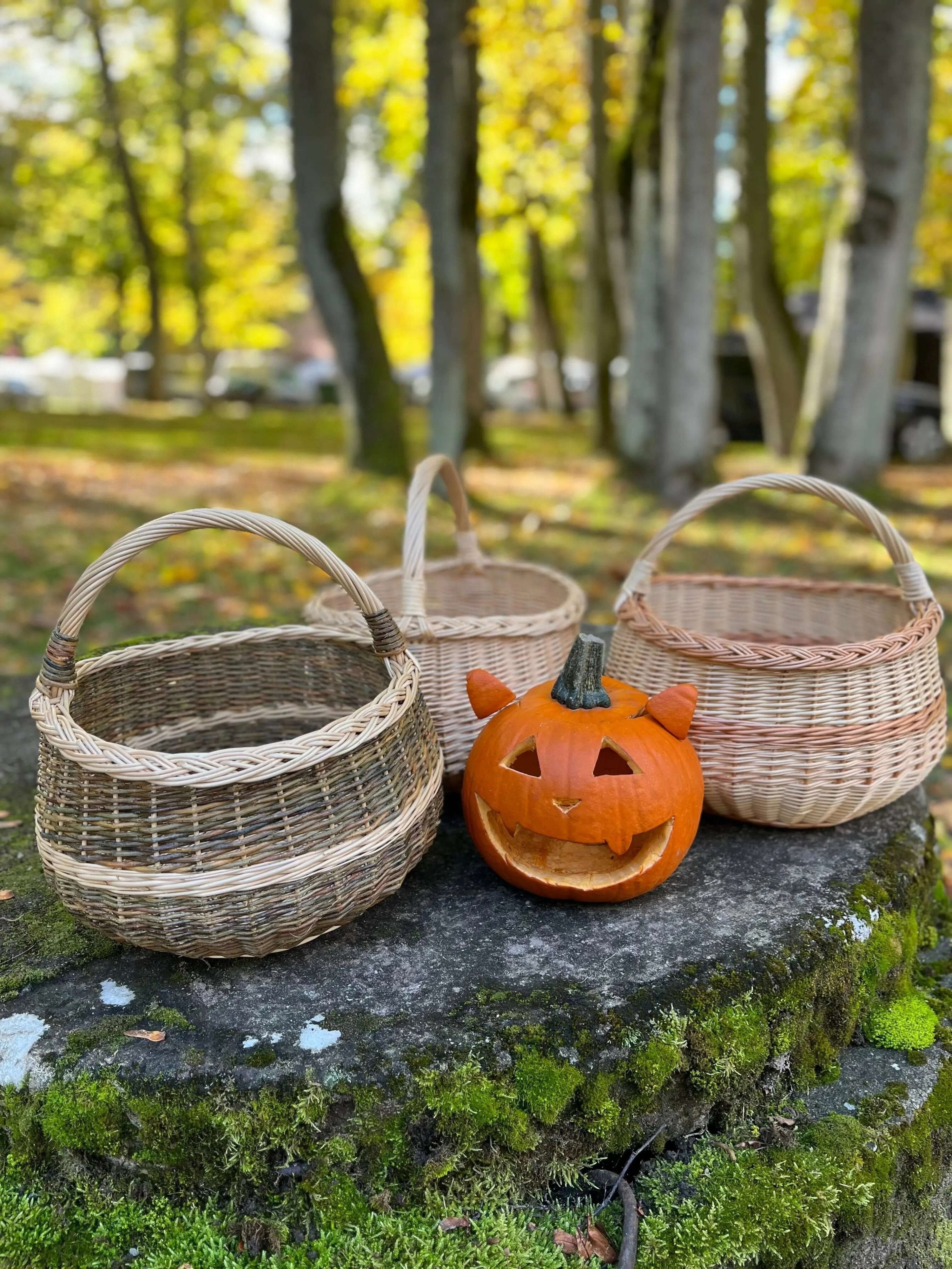 Round Wicker Basket – Handwoven Willow Foraging Basket With Airflow Design - NaturelyWoven
