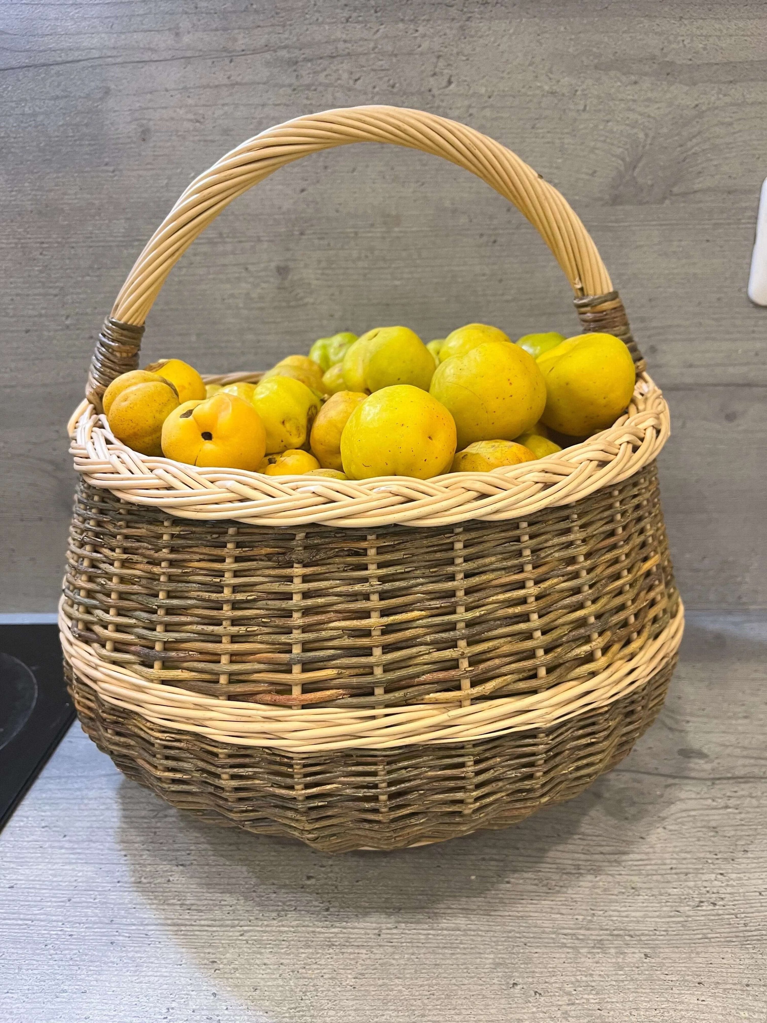 Round Wicker Basket – Handwoven Willow Foraging Basket With Airflow Design - NaturelyWoven