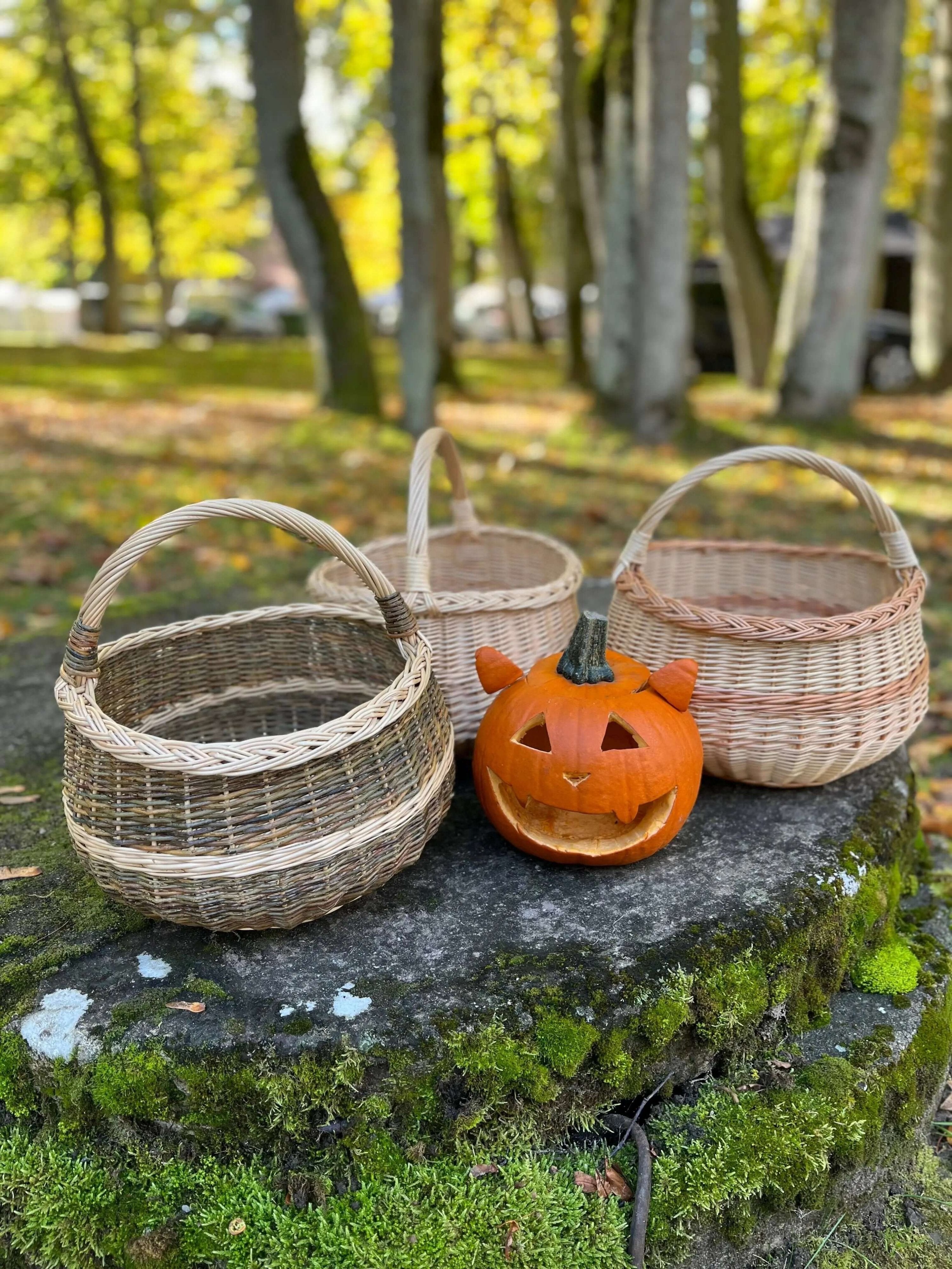 Round Wicker Basket – Handwoven Willow Foraging Basket With Airflow Design - NaturelyWoven