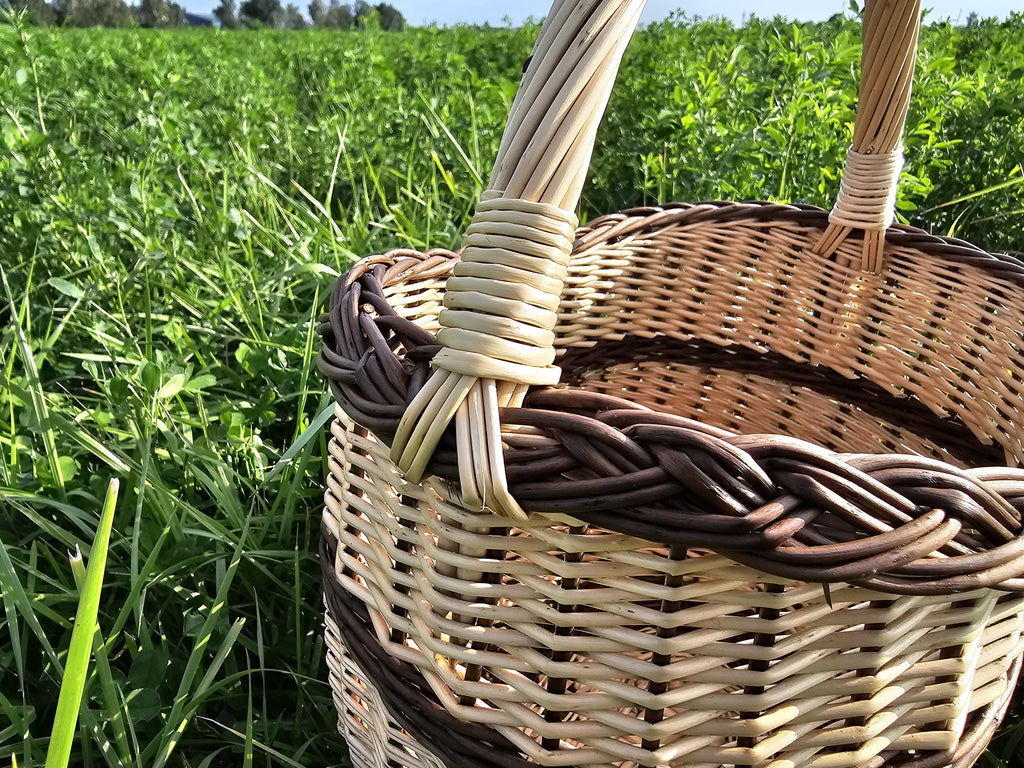 Aukšta turgaus pintinė su rankena — vytelių pintinė, 2 nuotrauka