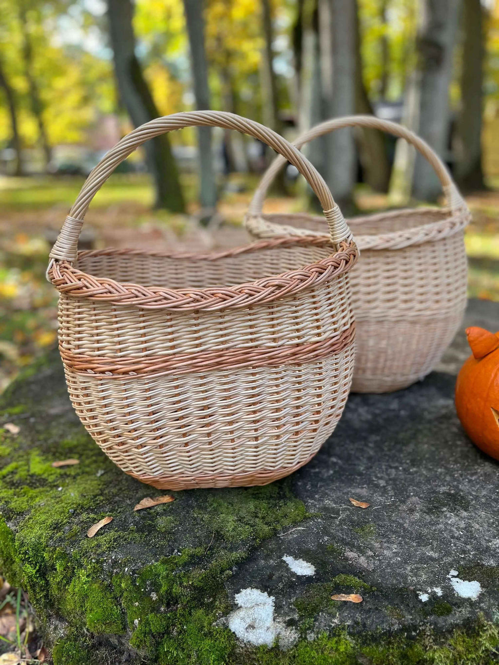 Aukšta turgaus pintinė su rankena — vytelių pintinė, 9 nuotrauka