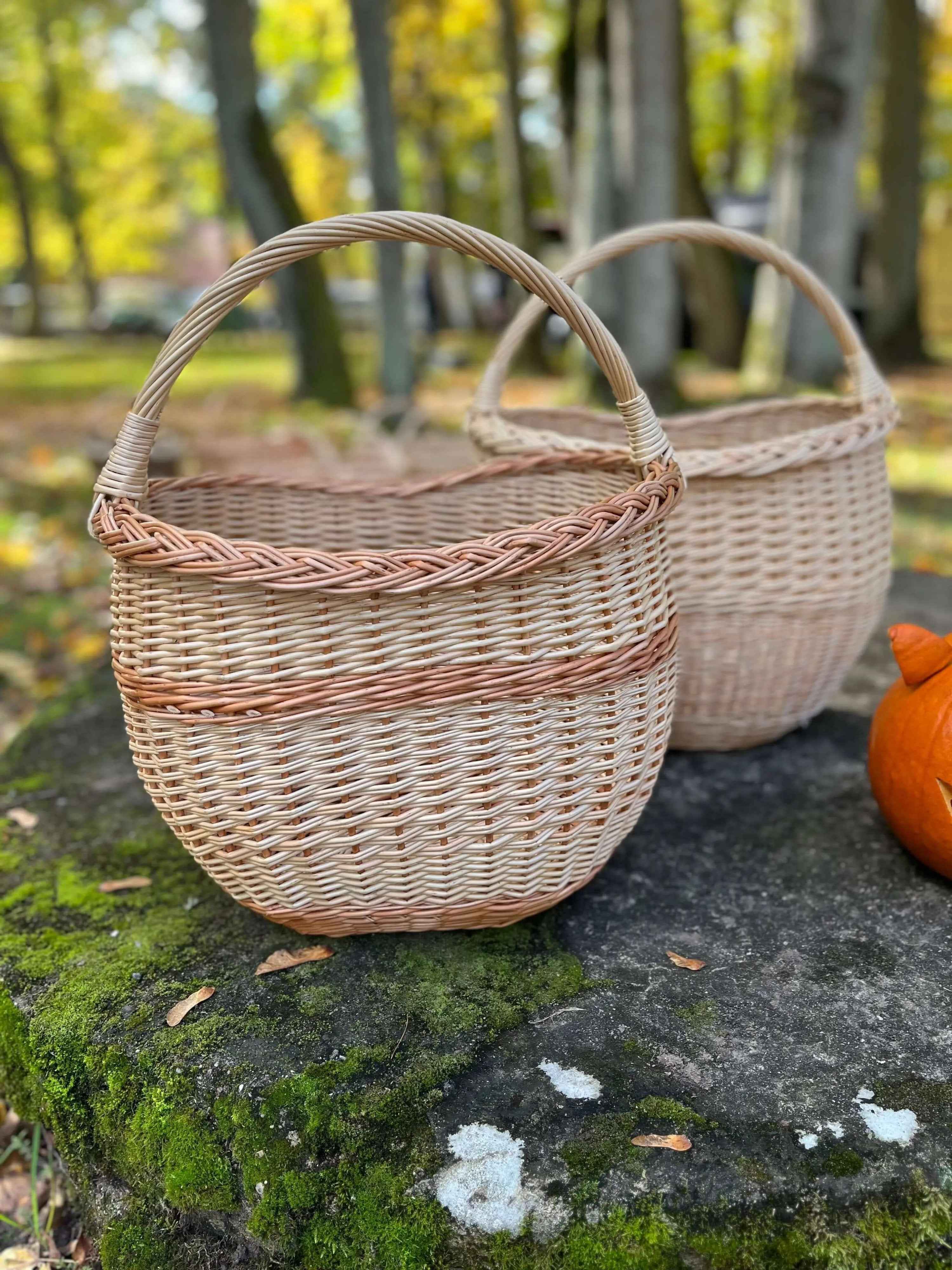 Aukšta turgaus pintinė su rankena — vytelių pintinė, 9 nuotrauka