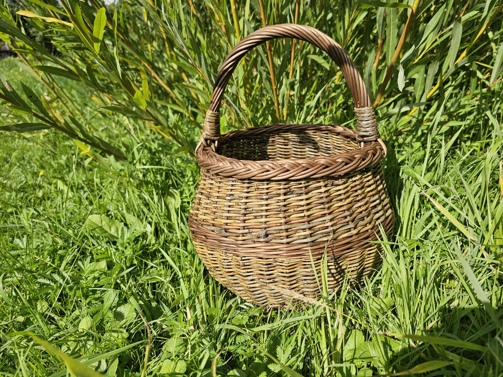 Apvali rinkimo pintinė su pintu apvadu — daiktų pintinė, 17 nuotrauka