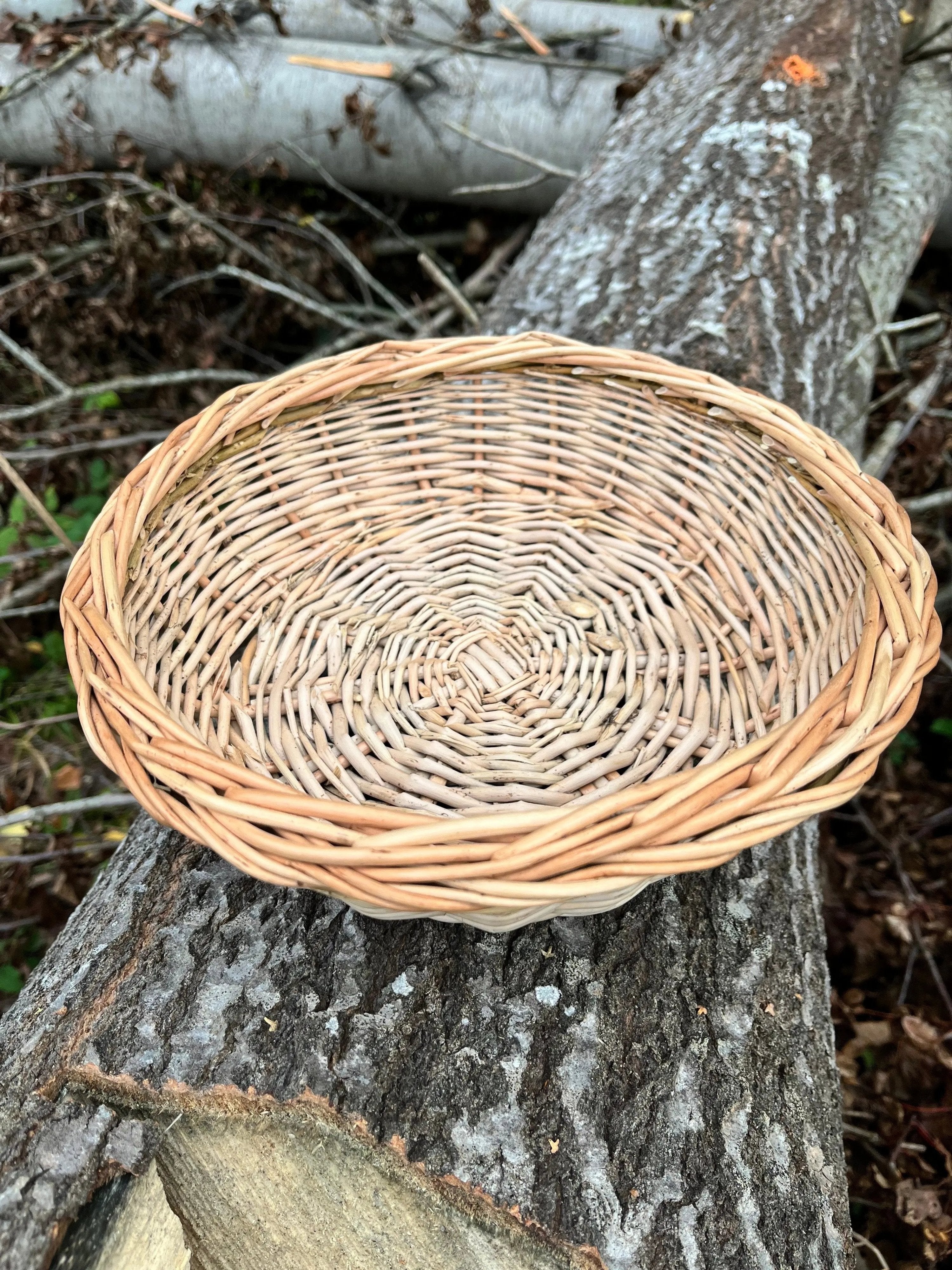 Rustic Bread Wicker Plate – Handwoven Willow Basket | Natural Serving Tray - NaturelyWoven