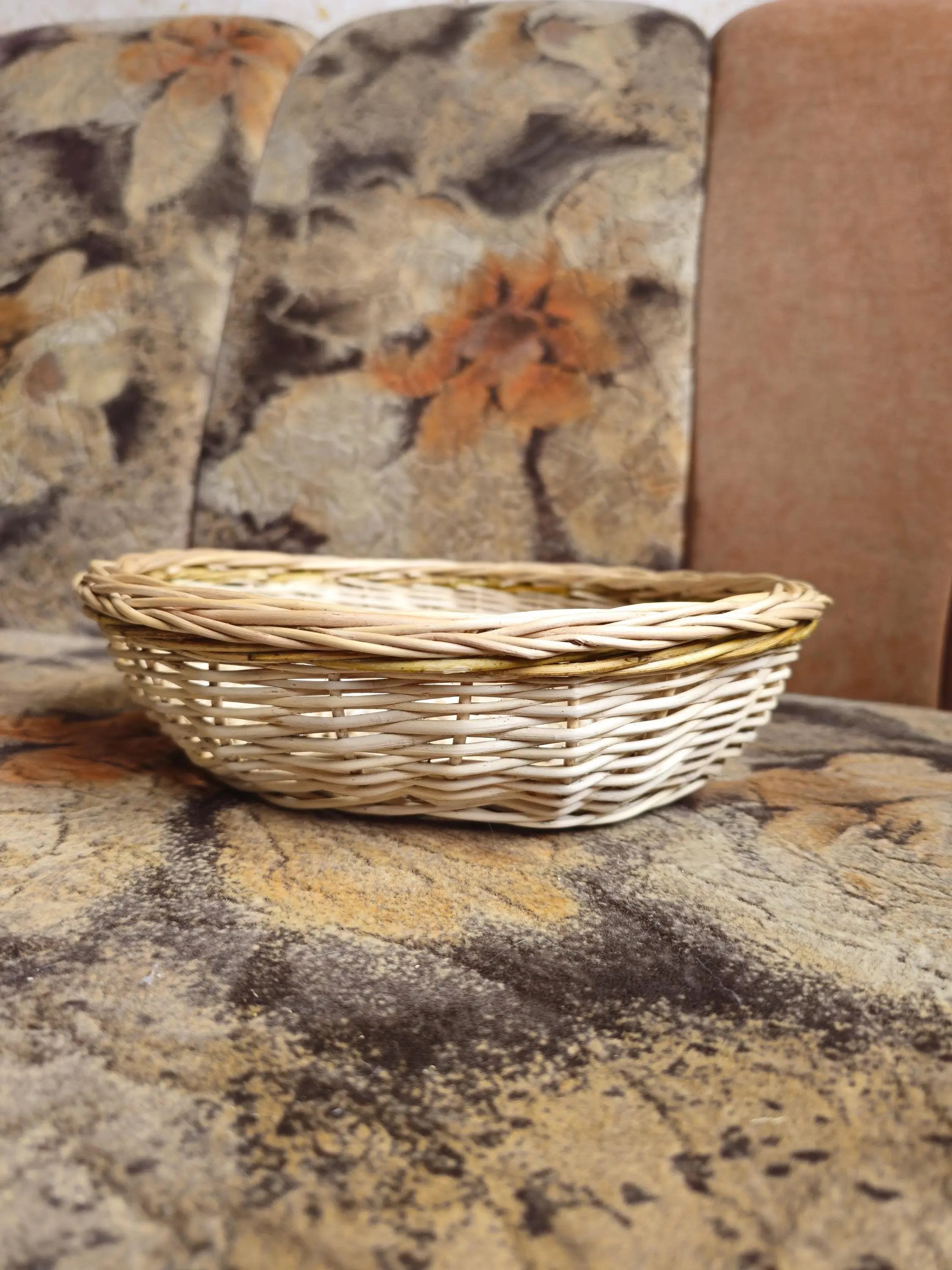 Rustic Bread Wicker Plate – Handwoven Willow Basket | Natural Serving Tray - NaturelyWoven