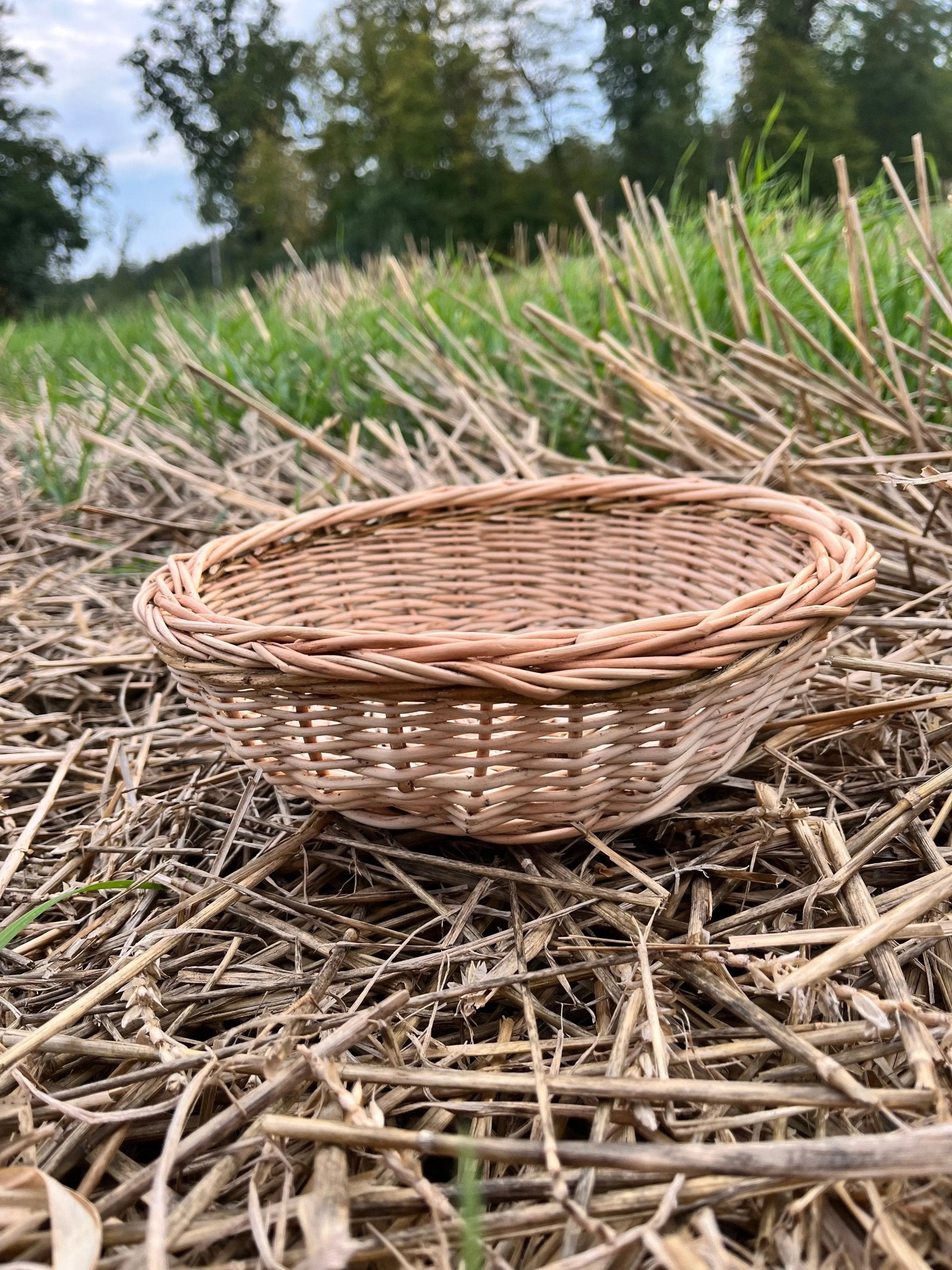 Rustic Bread Wicker Plate – Handwoven Willow Basket | Natural Serving Tray - NaturelyWoven
