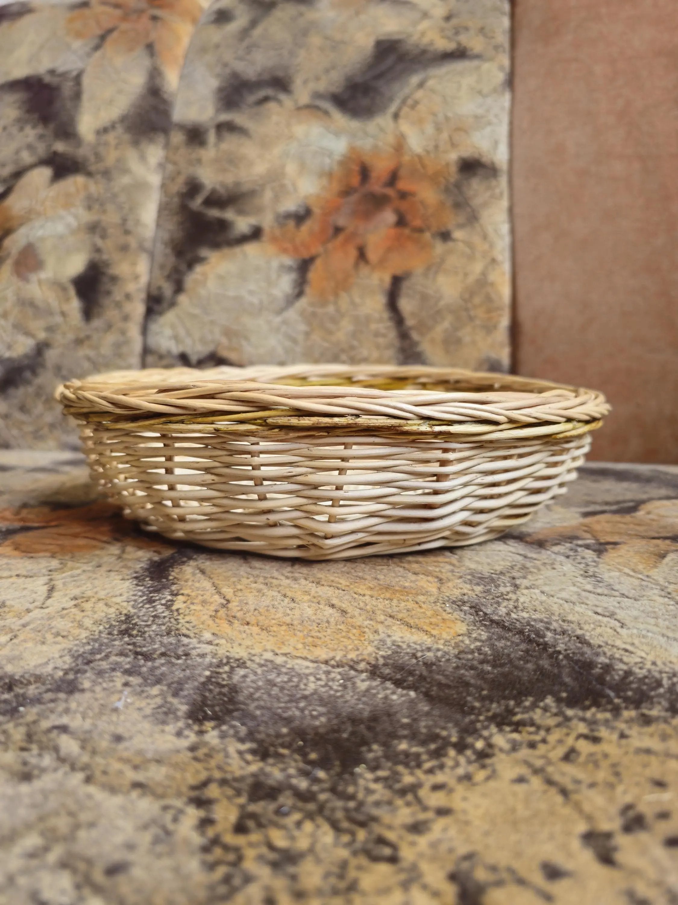 Rustic Bread Wicker Plate – Handwoven Willow Basket | Natural Serving Tray - NaturelyWoven