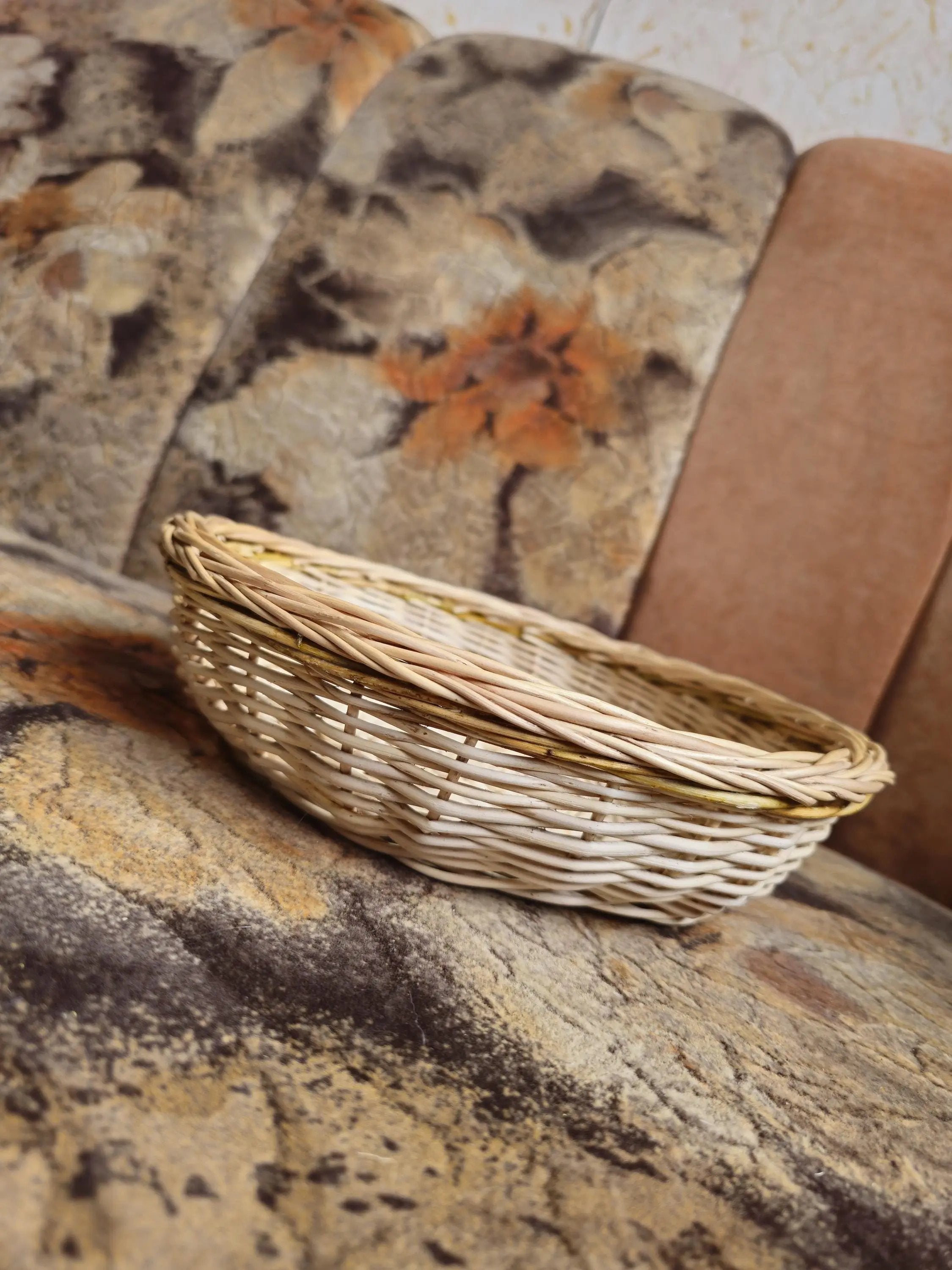 Rustic Bread Wicker Plate – Handwoven Willow Basket | Natural Serving Tray - NaturelyWoven