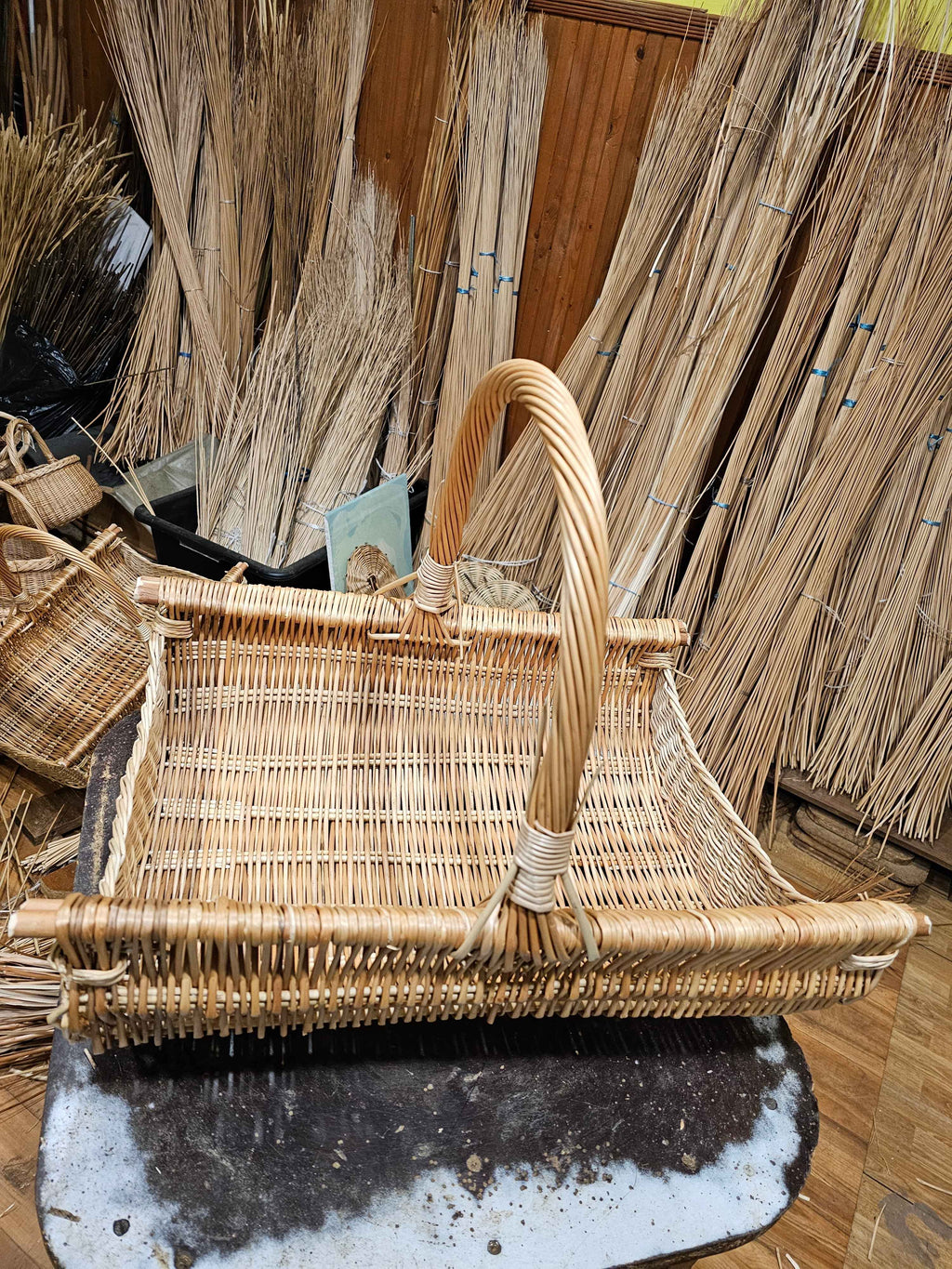 Wicker basket 011r - NaturelyWoven wicker - handmade