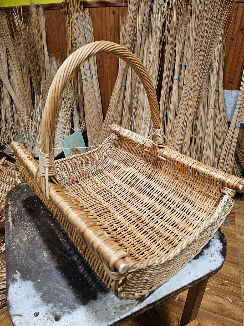 Wicker basket 011r - NaturelyWoven wicker - handmade
