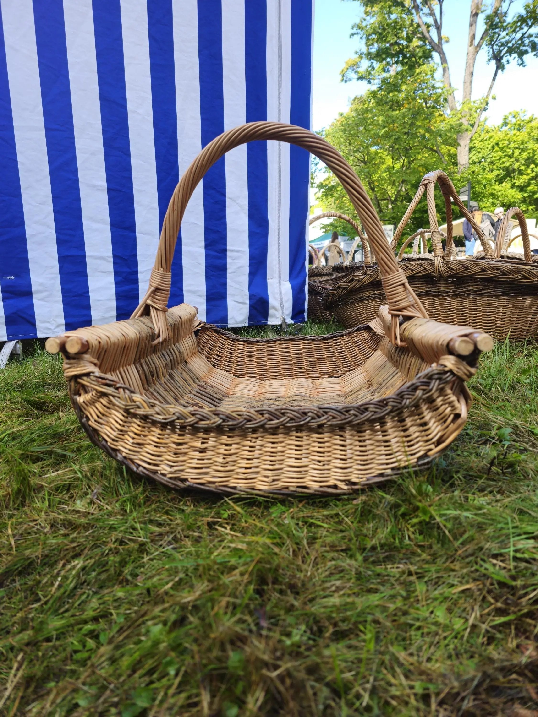 Rustic Wicker Basket - Extra Large Handcrafted Willow Garden Harvest Basket - NaturelyWoven