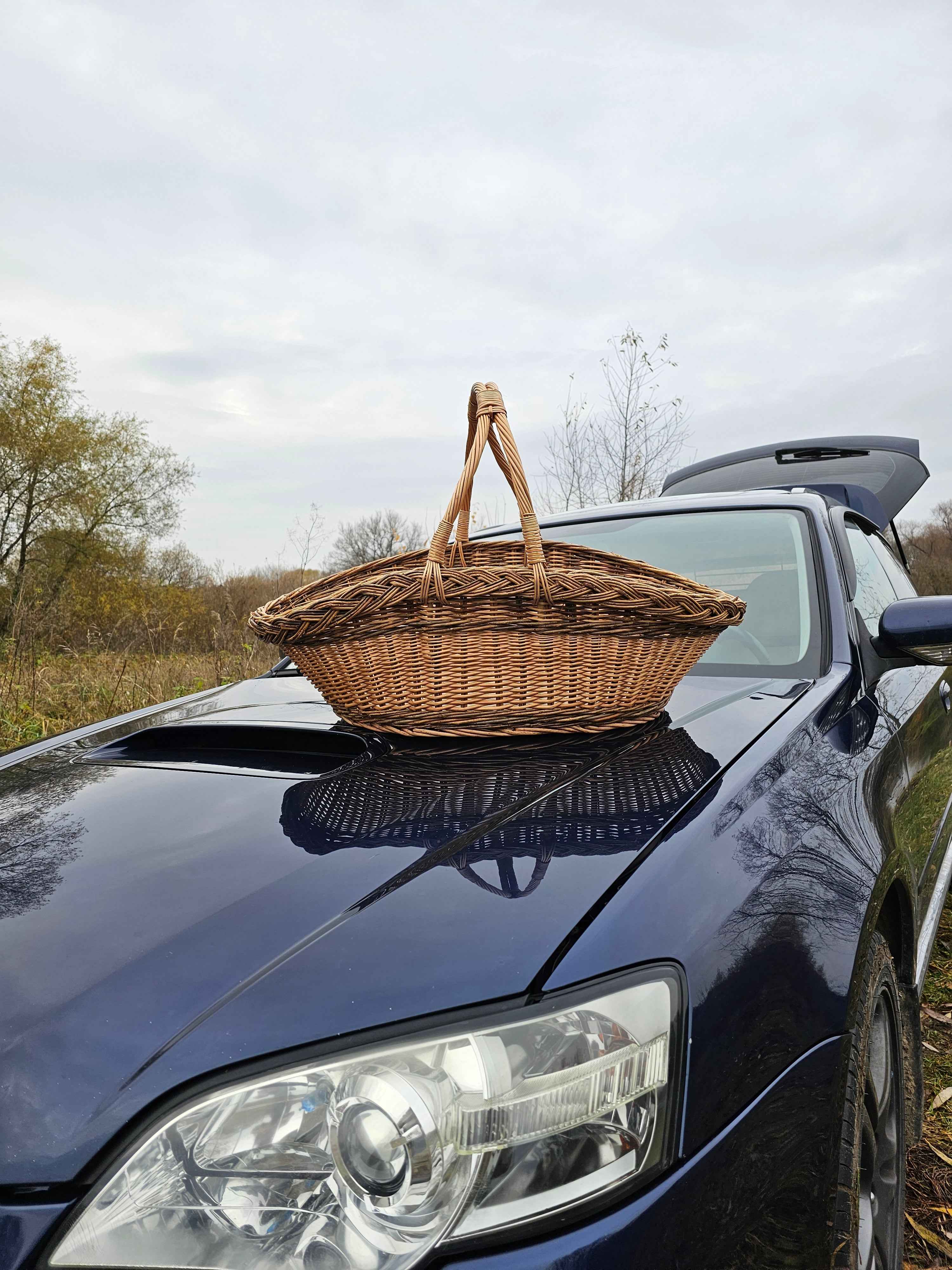 Wicker basket 031r - NaturelyWoven wicker - handmade