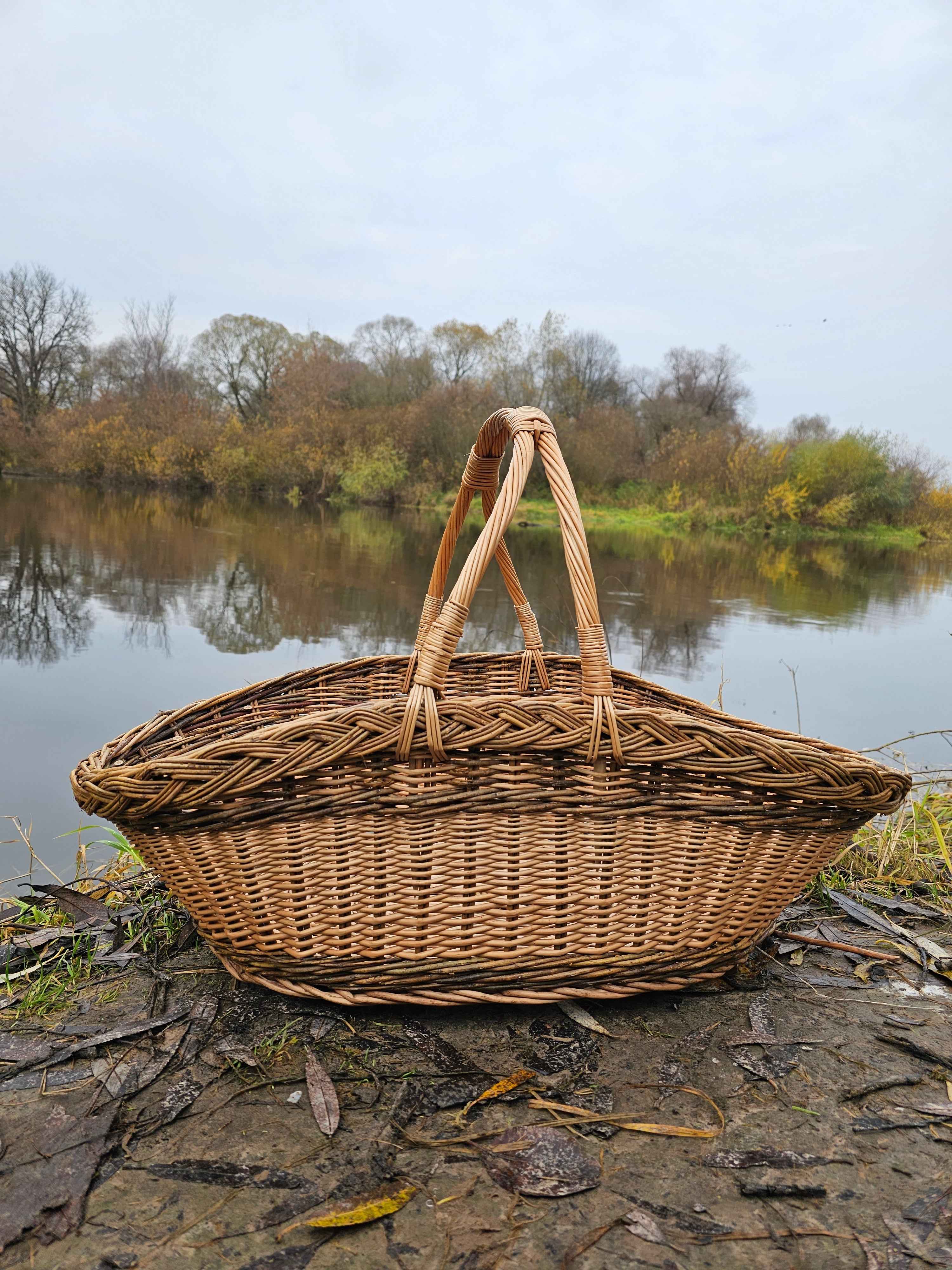 Wicker basket 031r - NaturelyWoven wicker - handmade