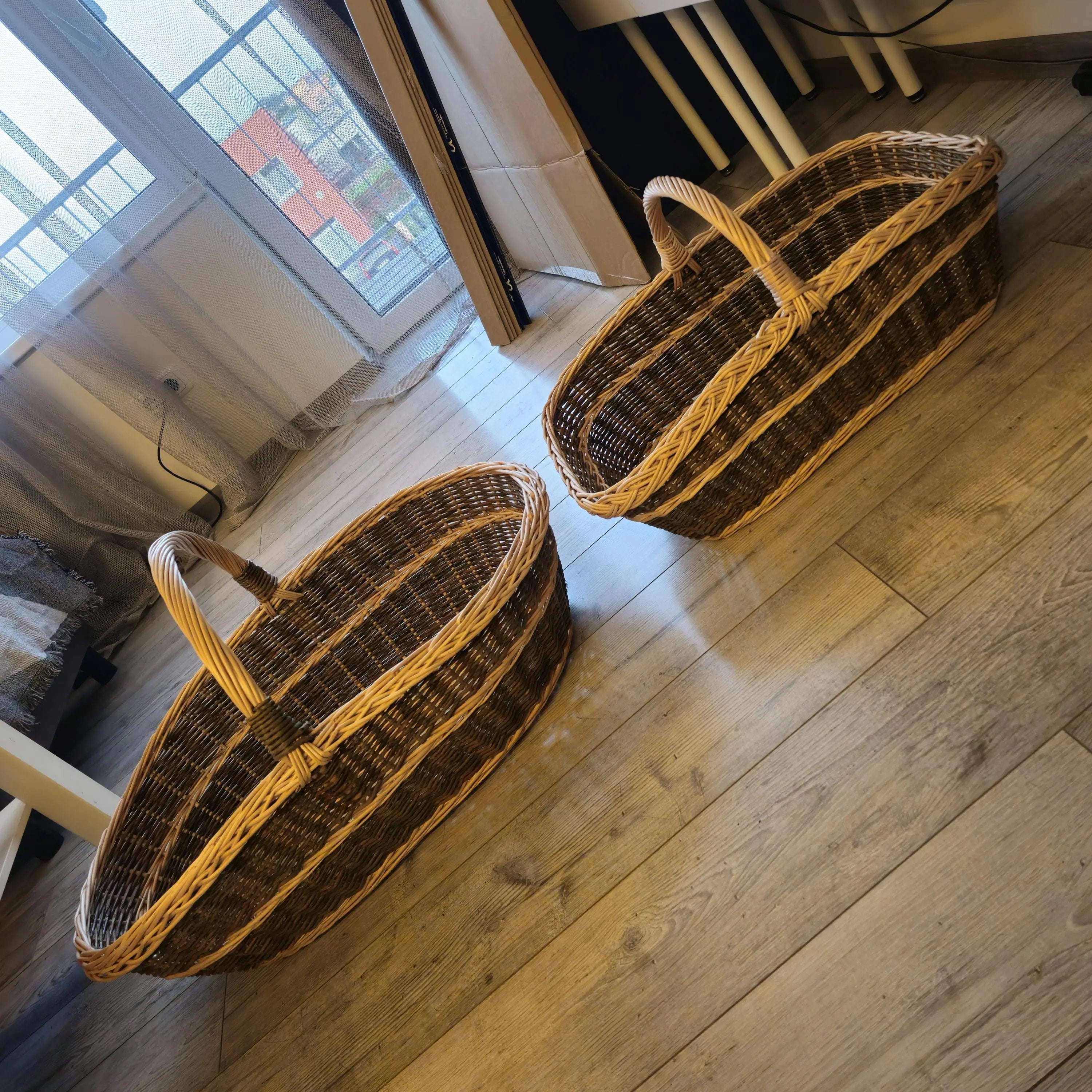 Rustic Wicker Basket Set – Handwoven Willow Baskets | Large Nesting Storage - NaturelyWoven