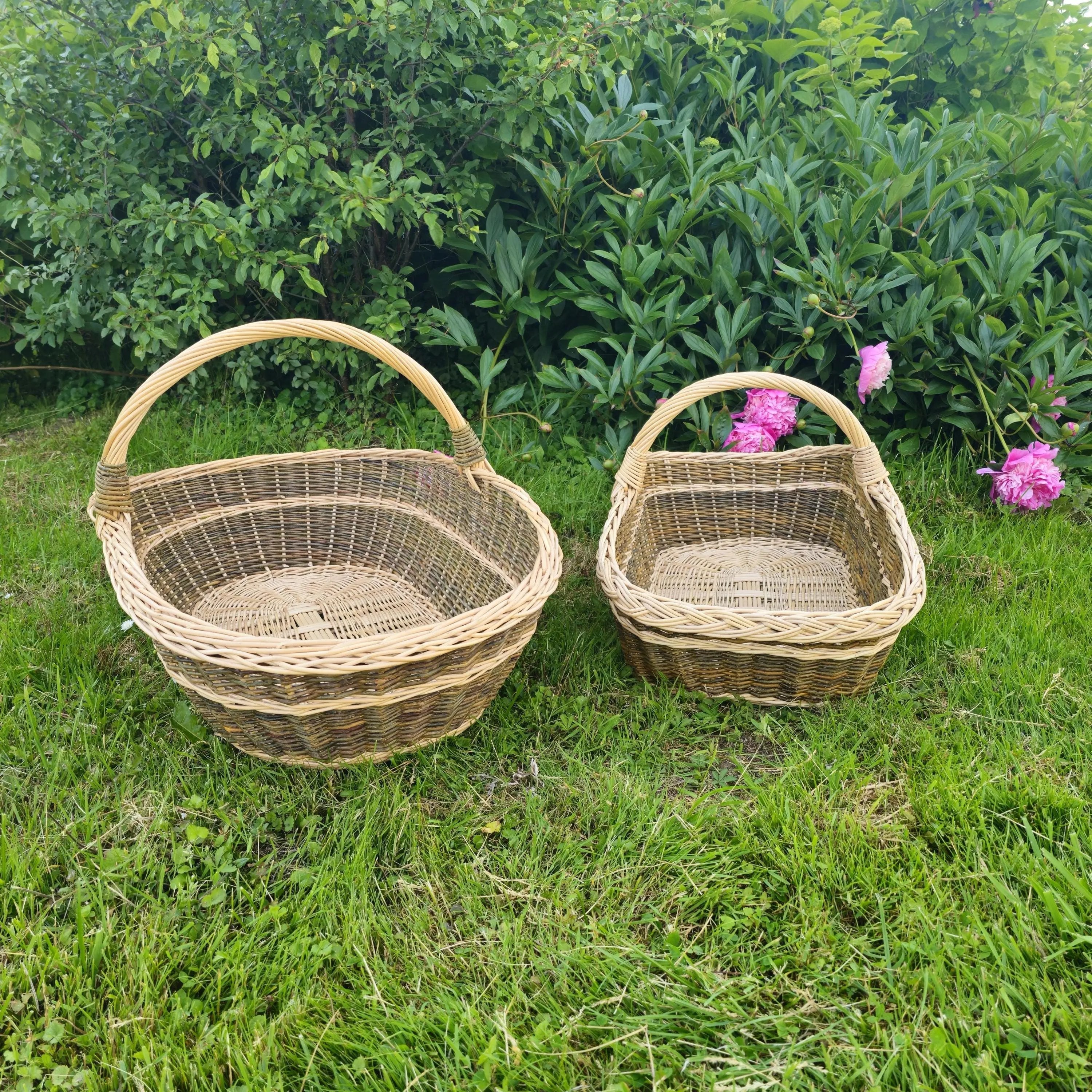 Rustic Wicker Basket Set – Handwoven Willow Baskets | Large Nesting Storage - NaturelyWoven