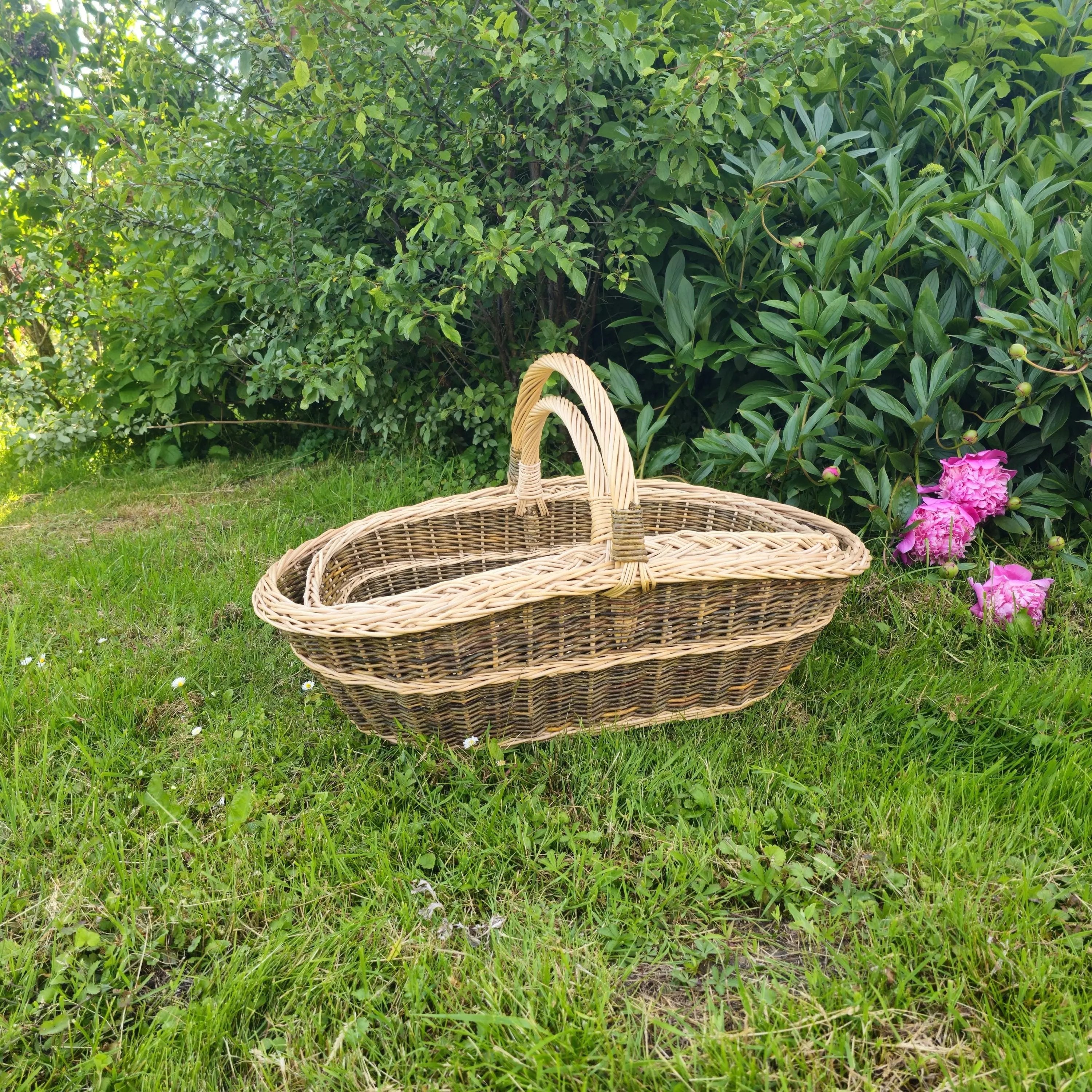 Rustic Wicker Basket Set – Handwoven Willow Baskets | Large Nesting Storage - NaturelyWoven
