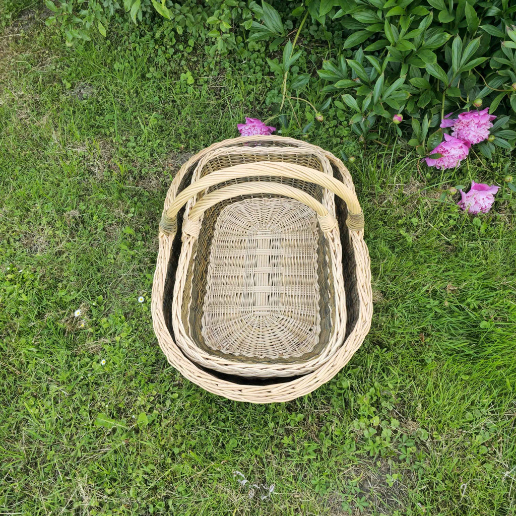 Wicker baskets set 030b - NaturelyWoven wicker - handmade