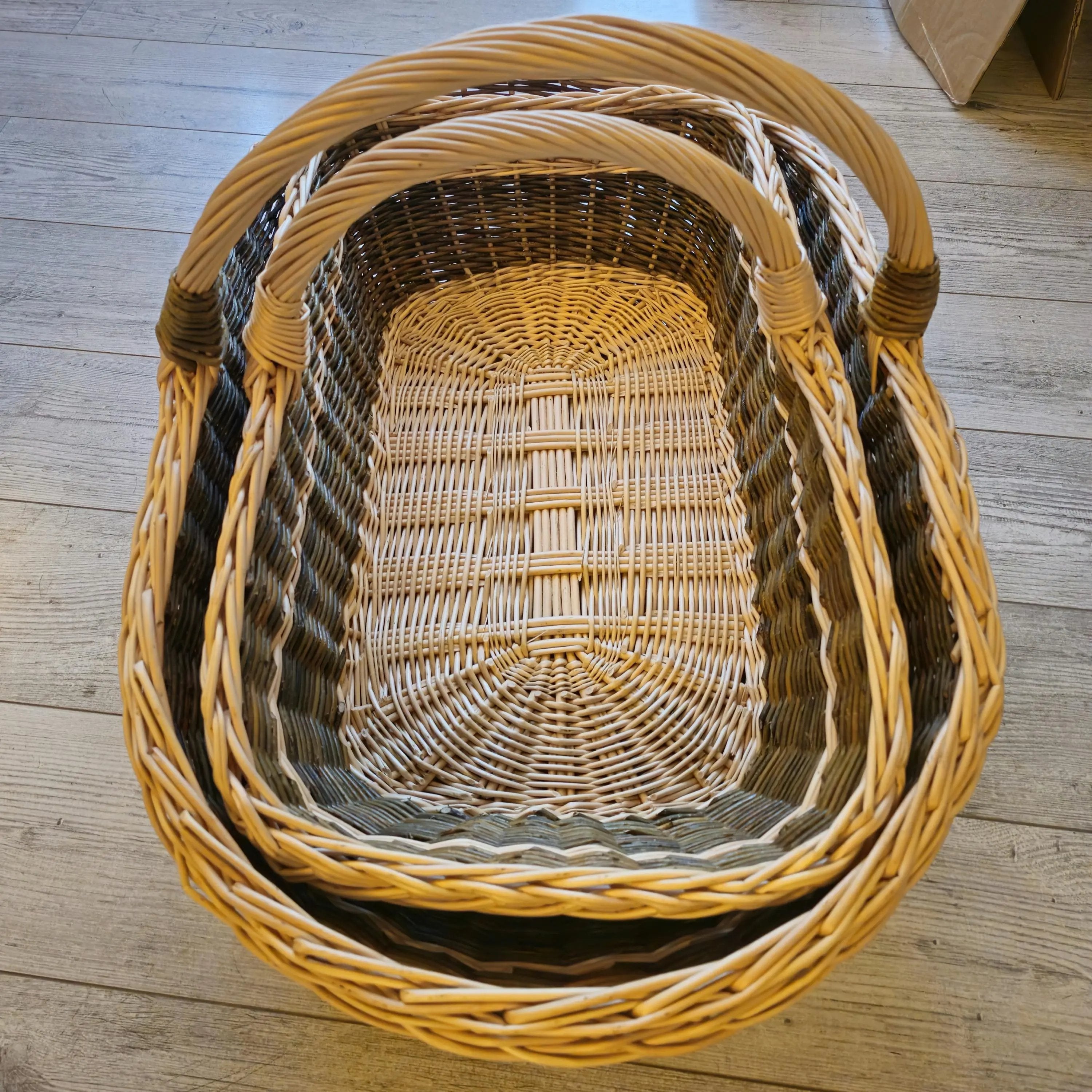 Rustic Wicker Basket Set – Handwoven Willow Baskets | Large Nesting Storage - NaturelyWoven