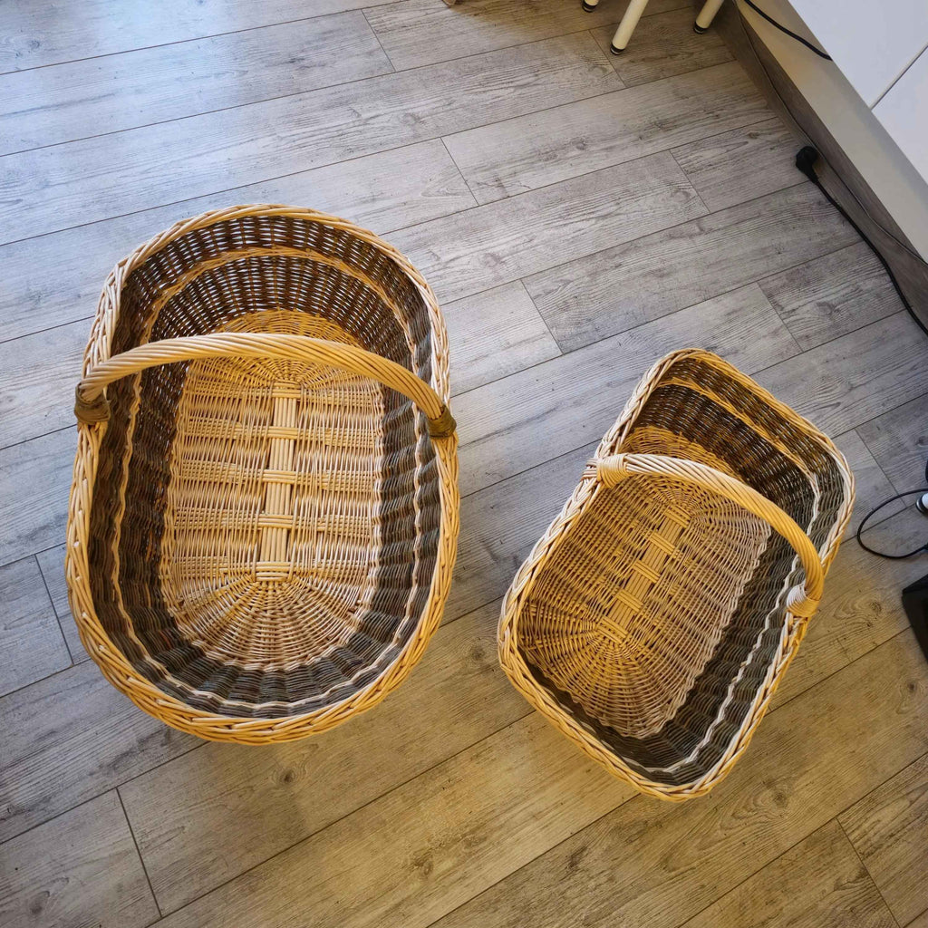 Wicker baskets set 030b - NaturelyWoven wicker - handmade
